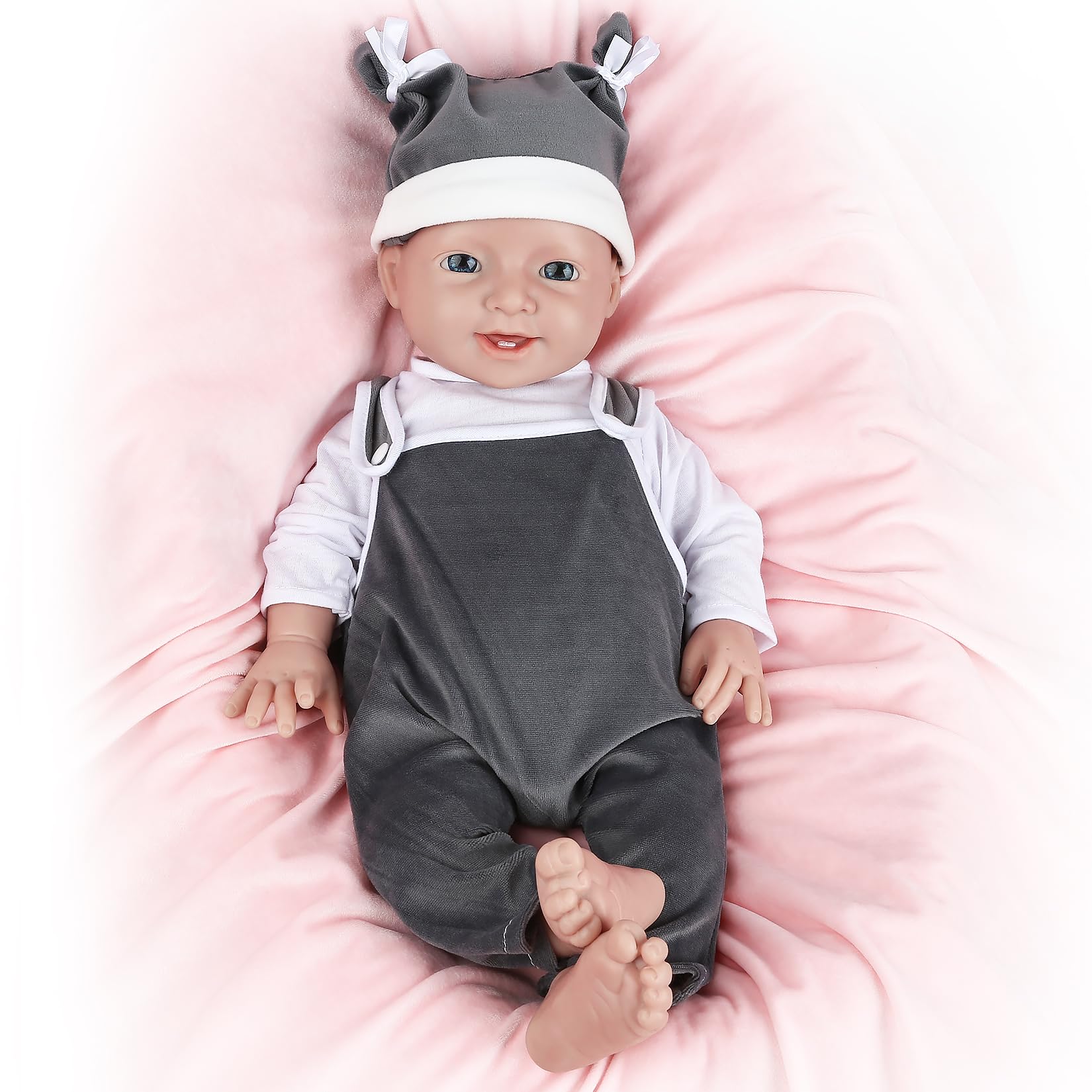 IVITA 20 Inch Platinum Full Silicone Baby Doll Boy - Ultra Realistic Soft Silicone Reborn Doll for Kids, Collectors & Therapy - Perfect for Playtime, Gift Giving & Emotional Support