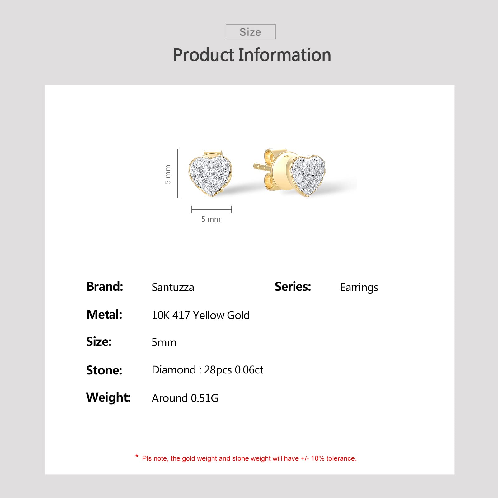 10K Solid Gold Genuine Diamond Stud Earrings for Women - Dainty & Elegant Jewelry Gift for Anniversary, Birthday & Everyday Wear