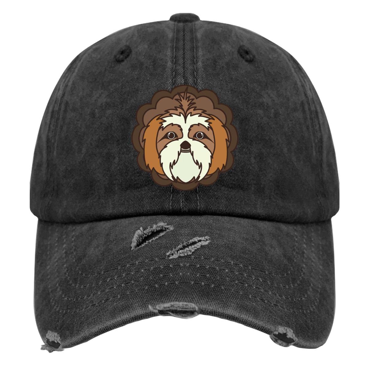 Xosi Shih Tzu Dad Hat - Funny Washed Denim Baseball Cap for Dog Lovers, Adjustable Dog Dad Gift for Men - Perfect for Casual Wear, Outdoor Activities & Pet Owner Pride