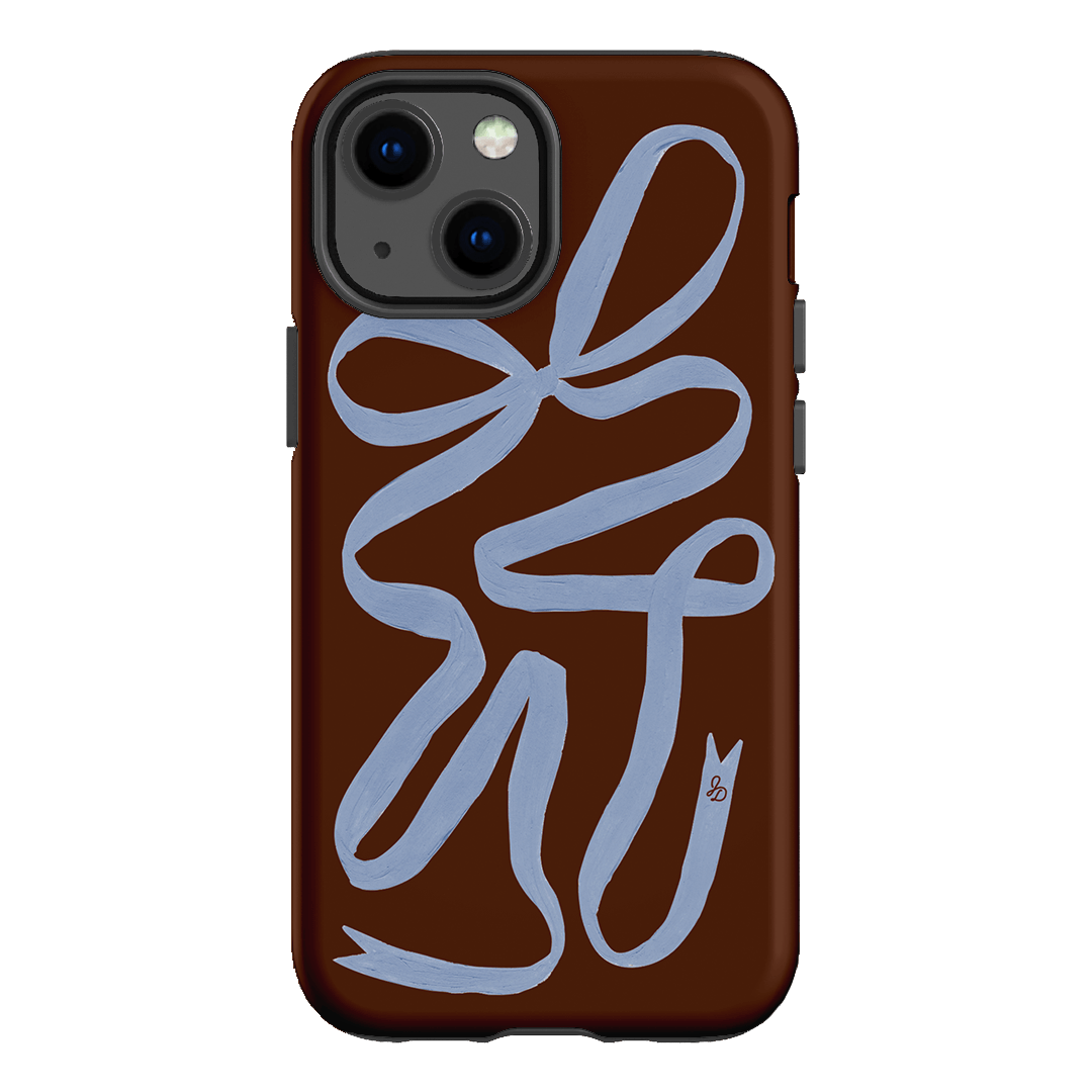 Elegant Mocha Ribbon Phone Case - Slim Protective Cover for iPhone & Samsung - Perfect for Everyday Use, Gifts & Special Occasions