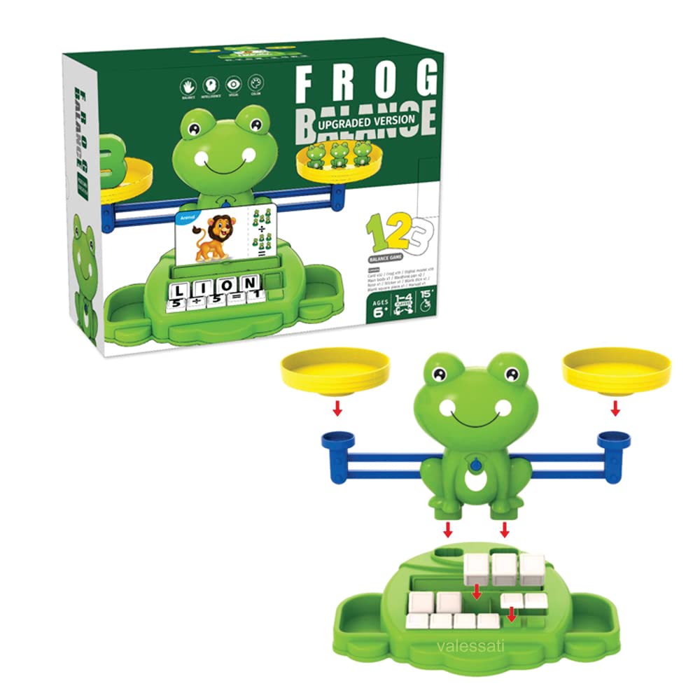 Frog Balance Counting Toys - 69 pcs Math Learning Game for Kids Ages 3-5 | STEM Educational Toys for Toddlers Boys & Girls | Classroom & Homeschool Counting Activity