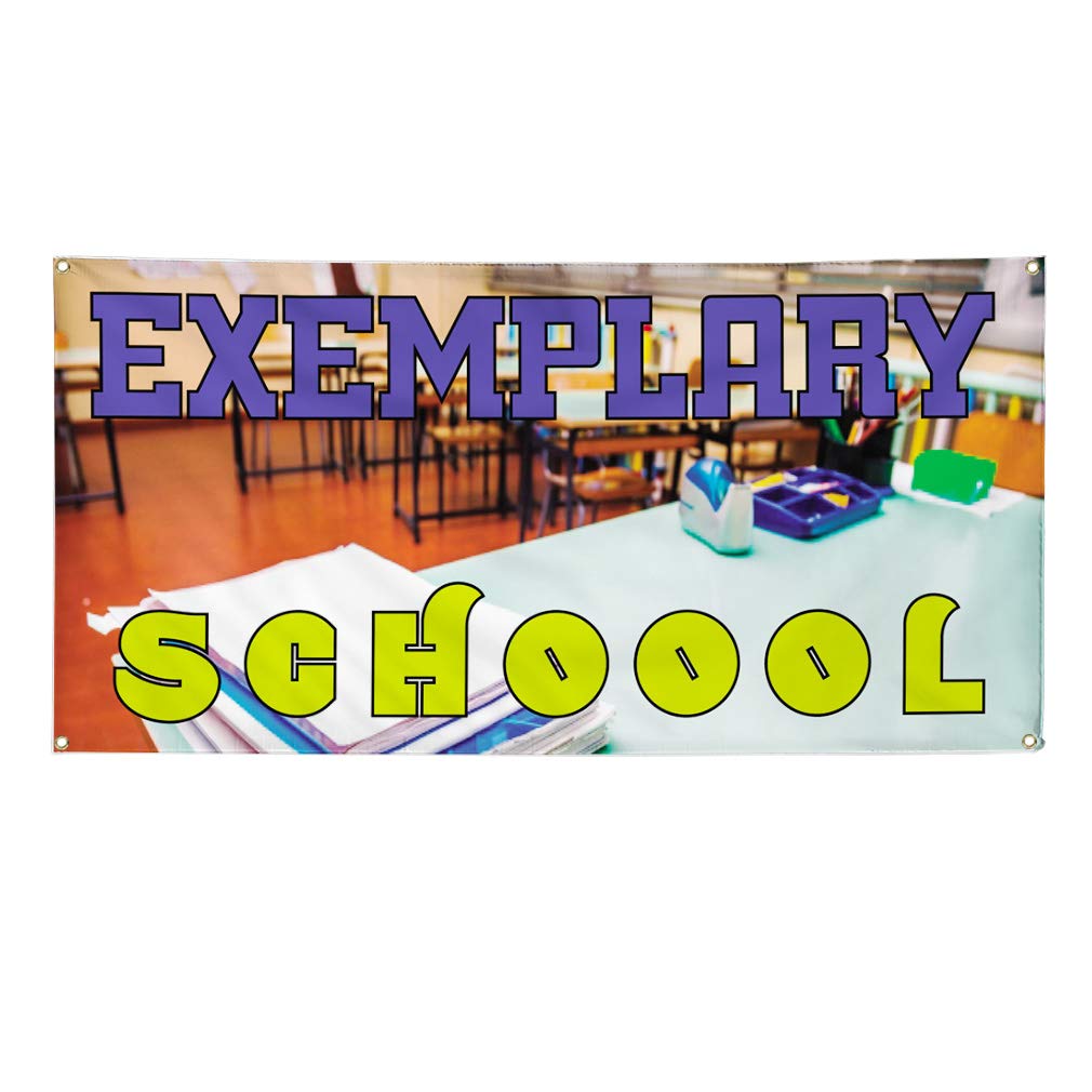 Durable Vinyl Banner 48x96 Inches - Weatherproof Outdoor School Advertising Sign with 8 Grommets for Education, Industrial & Yard Use | Perfect for Events, Sports & Business Promotion
