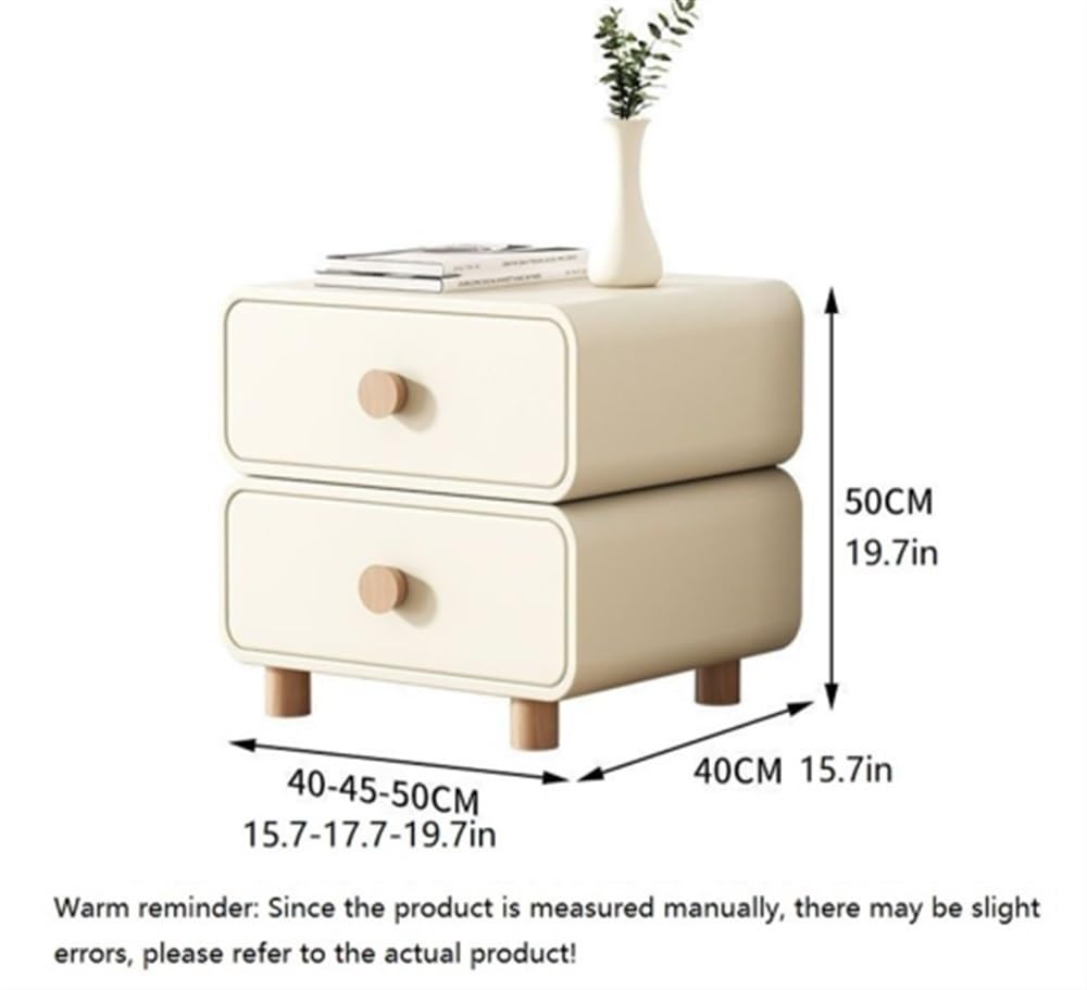 Modern White Wooden Bedside Table with Drawer - Simple Nightstand for Bedroom, Living Room - 19.7 x 15.7 x 19.7 Inches - Perfect for Small Spaces, Apartment Decor & Storage Solutions