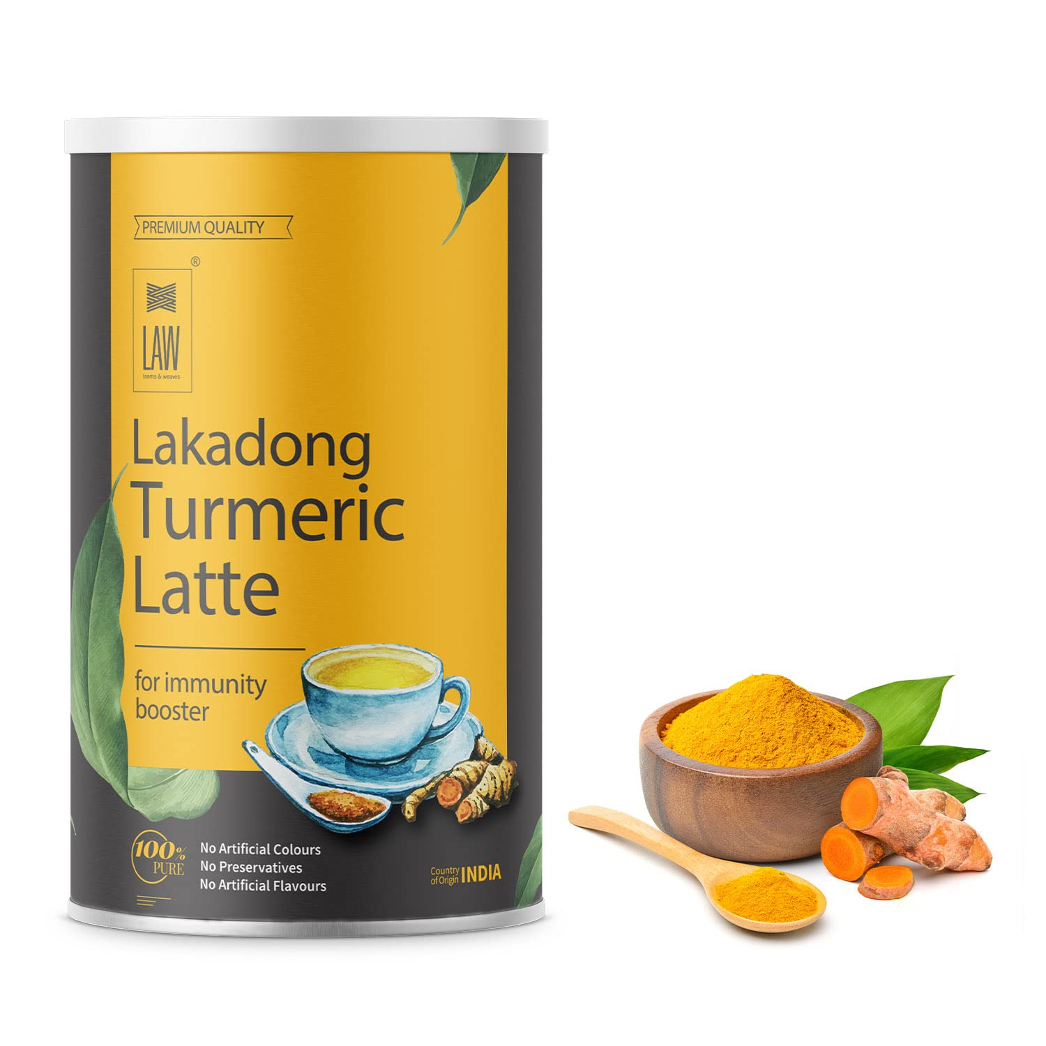 Organic Lakadong Turmeric Latte Powder - 200g | Premium Golden Milk Mix for Wellness | Vegan, Gluten-Free Superfood Drink | Boost Immunity & Reduce Inflammation | Perfect for Morning Rituals, Yoga & Relaxation