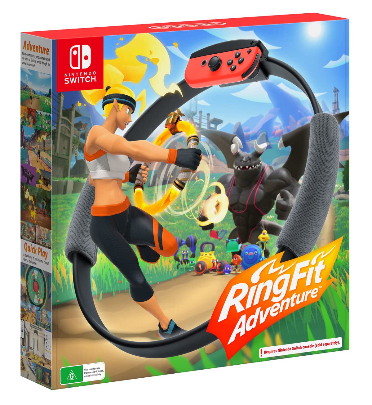Nintendo Switch Ring Fit Adventure - Fitness Game for Home Workouts, Exercise & Weight Loss - Compatible with Nintendo Switch (Black) - Perfect for Indoor Training, Yoga & Cardio