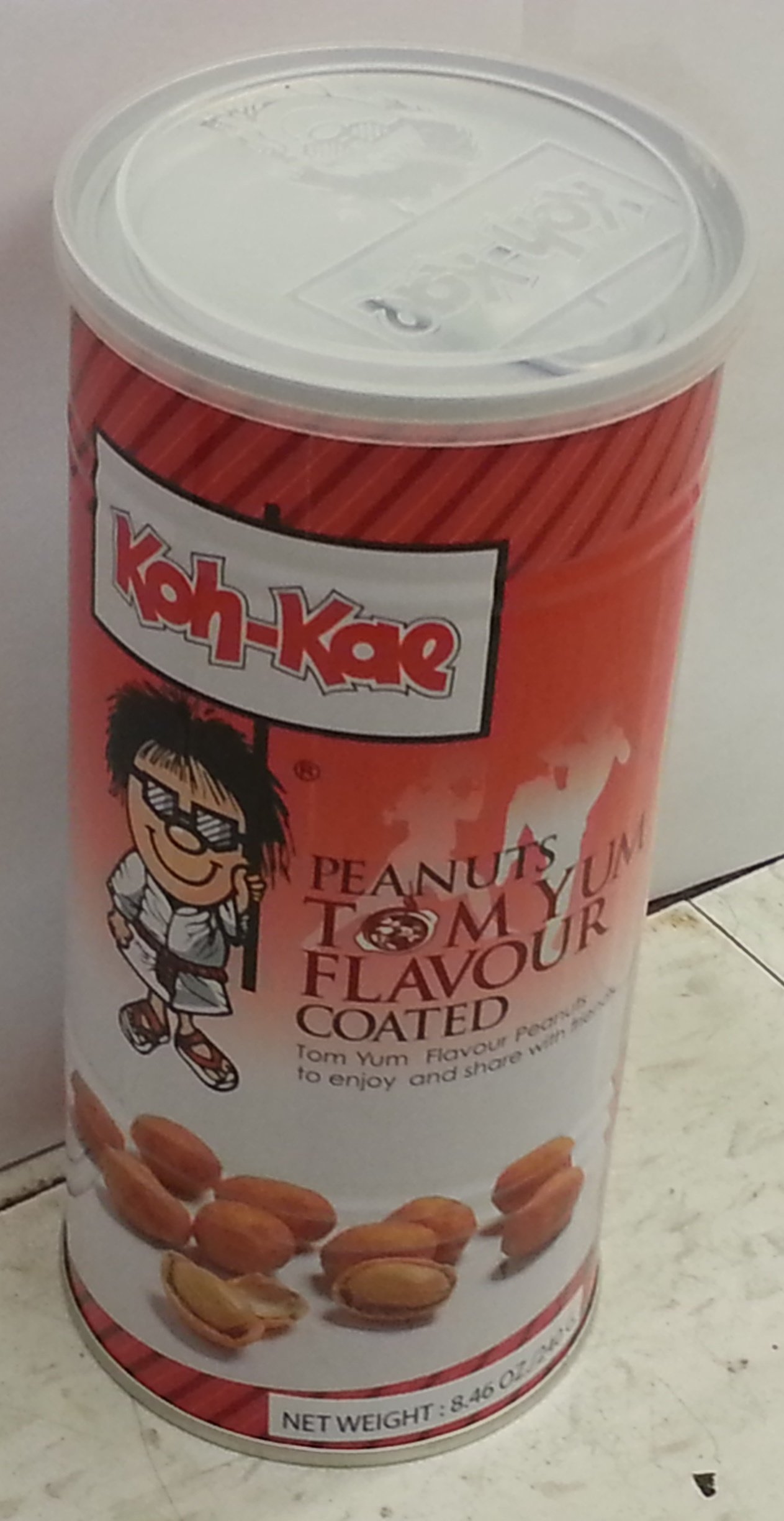 Koh-Kae Thai Tom Yum Flavor Peanuts 8.46oz (4 Pack) - Crunchy Snack for Office, Travel & Movie Nights
