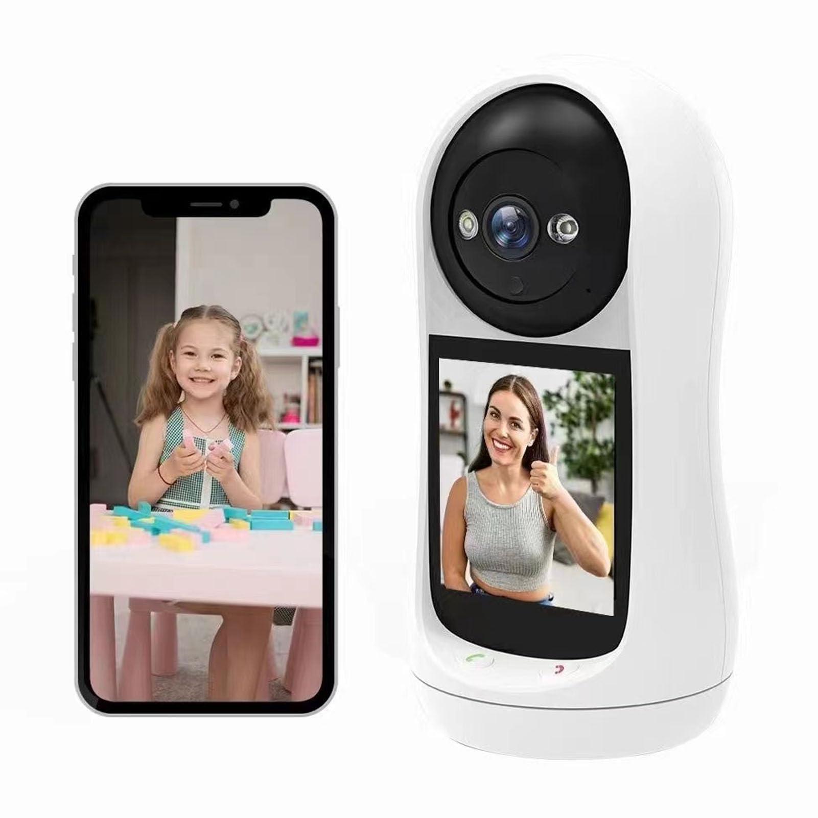 PUSOKEI 3MP Two-Way Video Pet Camera with 90° Wide Angle, AI Motion Tracking & Multi-User Sharing - Indoor Security Camera for Dogs, Baby Monitoring & Home Surveillance