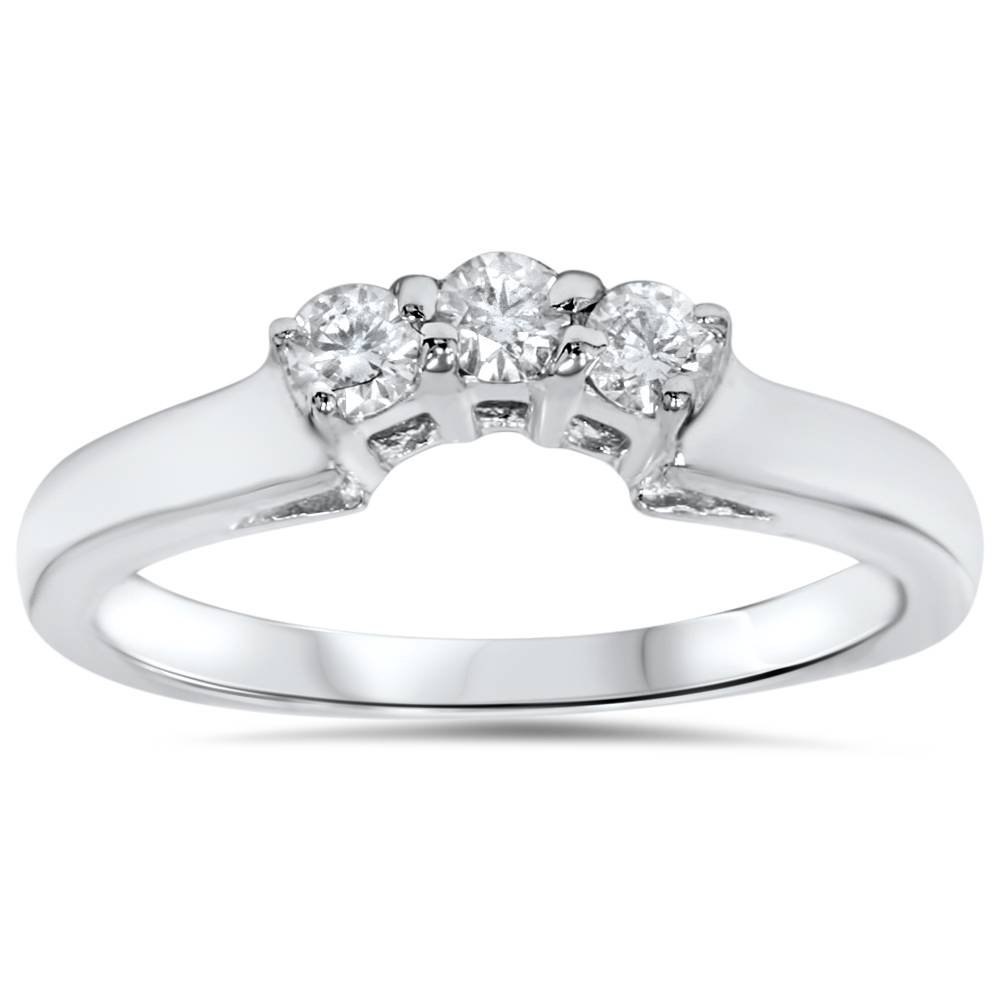 14K Gold 1/4 Carat Diamond Curved Wedding Anniversary Ring for Women - Elegant Bridal Jewelry Gift for Wife, Engagement, Valentine's Day & Special Occasions