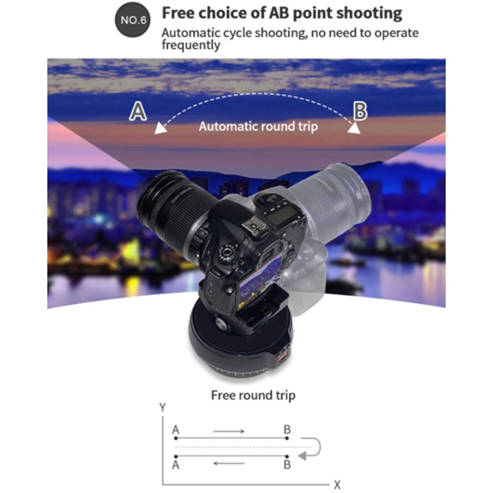 Rordigo YT-1200 Motorized Panoramic Tripod Head with Remote Control - 360° Rotation Pan Tilt for Smartphones & DSLR Cameras - Perfect for Vlogging, Live Streaming & Time-Lapse Photography