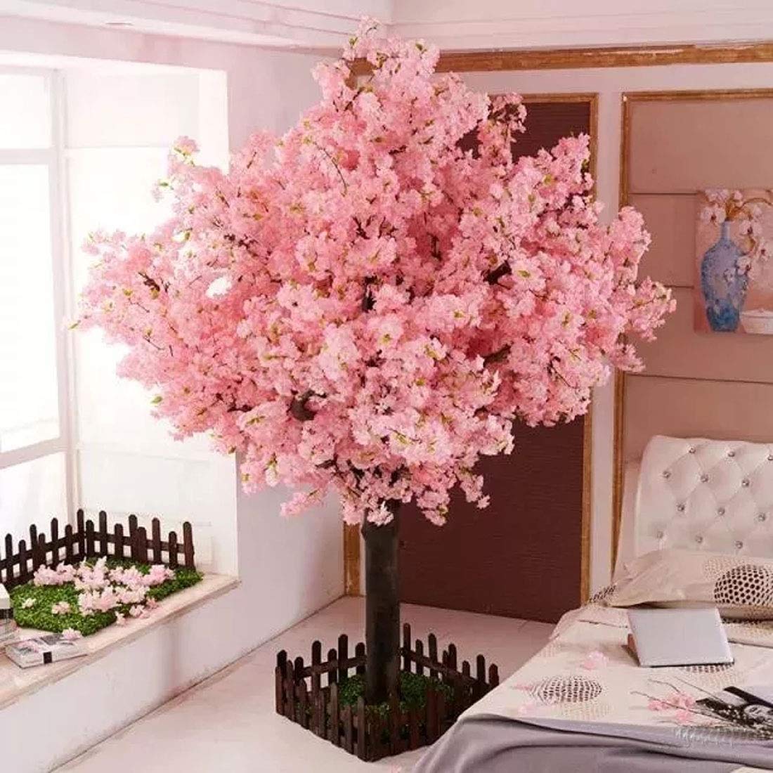 Handmade Artificial Cherry Blossom Tree - 6FT Tall Light Pink Fake Sakura Tree for Indoor Outdoor Home Decor, Office, Wedding & Party Decorations | Perfect for Spring Decor, Garden Landscaping & Event Centerpieces
