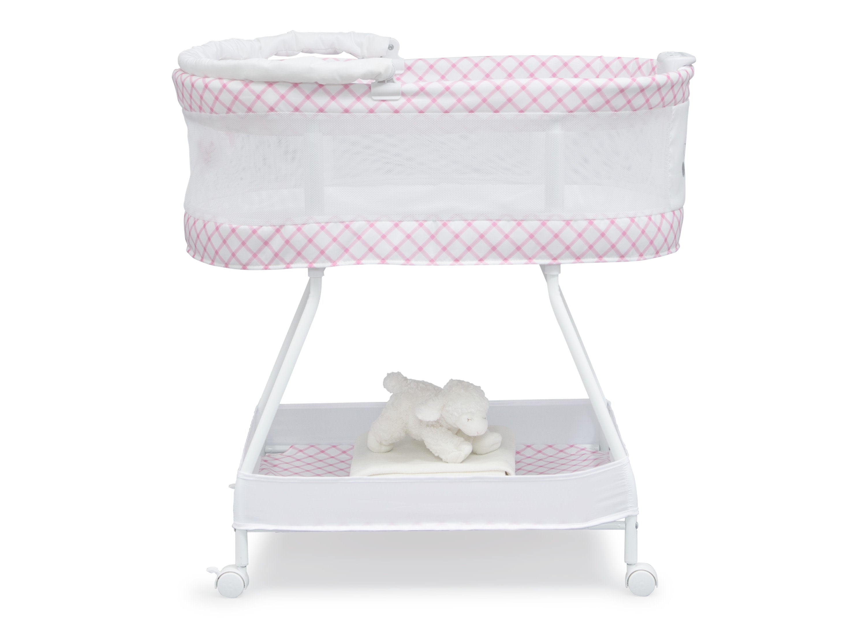 Minnie Mouse Sweet Dreams Bassinet for Baby Girls - Disney Nursery Crib with Canopy & Storage - Perfect for Newborns & Infants - Ideal for Bedrooms, Daycare & Travel