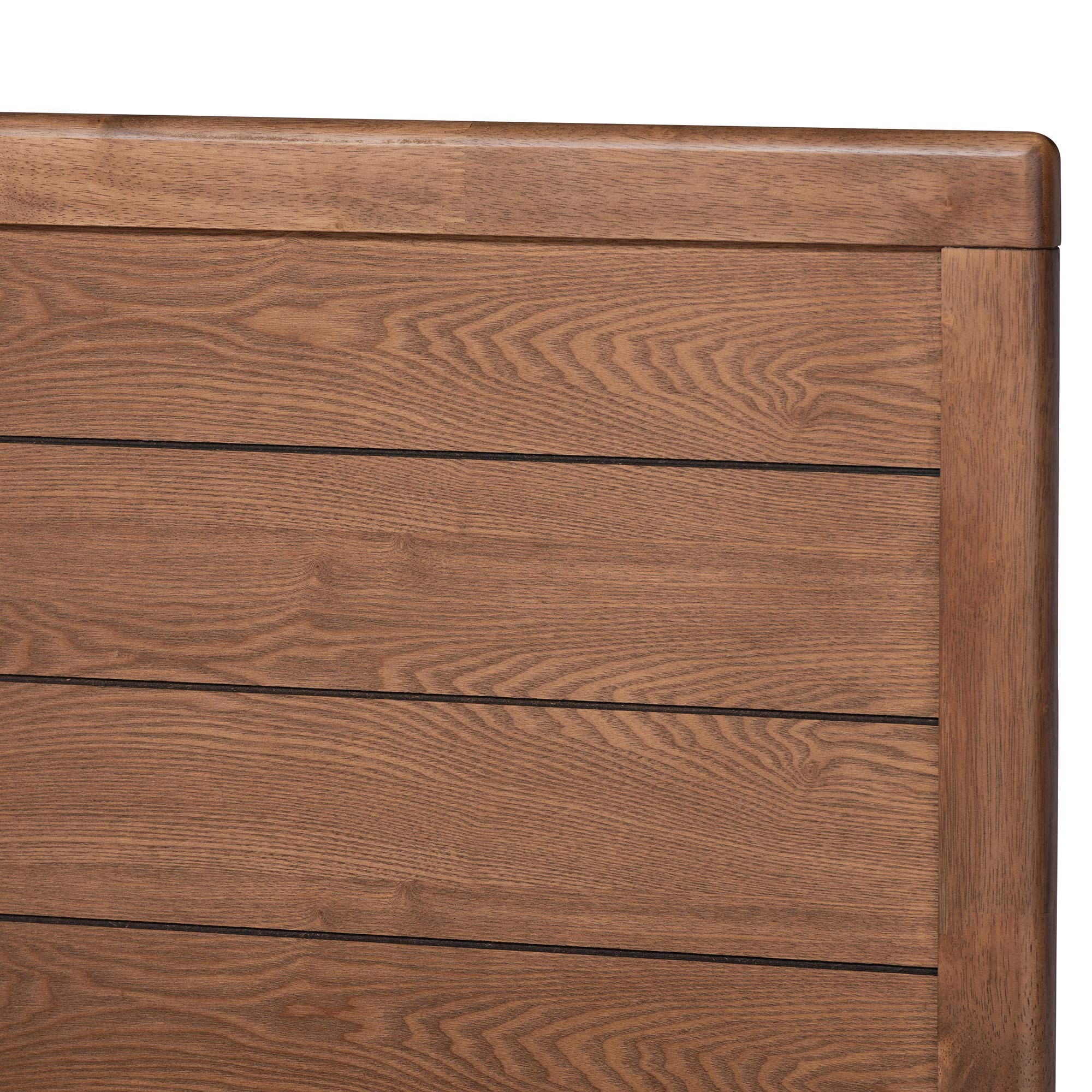 Baxton Studio Queen Platform Bed Frame - Dark Grey/Ash Walnut Finish - Modern Minimalist Bedroom Furniture for Small Spaces & Apartment Living