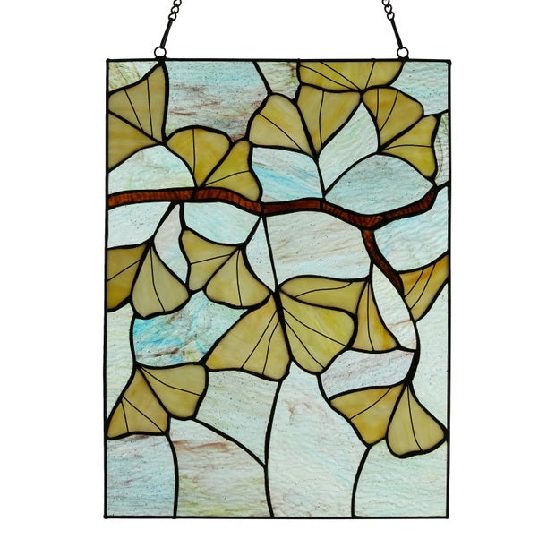 Stained Glass Yellow Gingko Leaf - Handmade Artisan Window Decor for Home, Church & Garden - Perfect for Sun Catchers, Wall Hangings & DIY Crafts