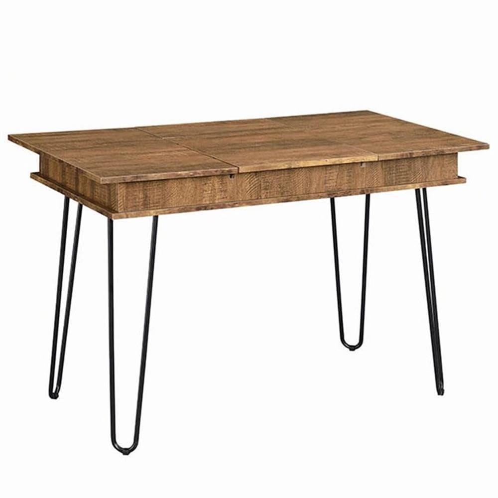 Stonecroft Cabrini Rustic Amber & Black Storage Writing Desk - Perfect for Home Office, Study & Small Spaces