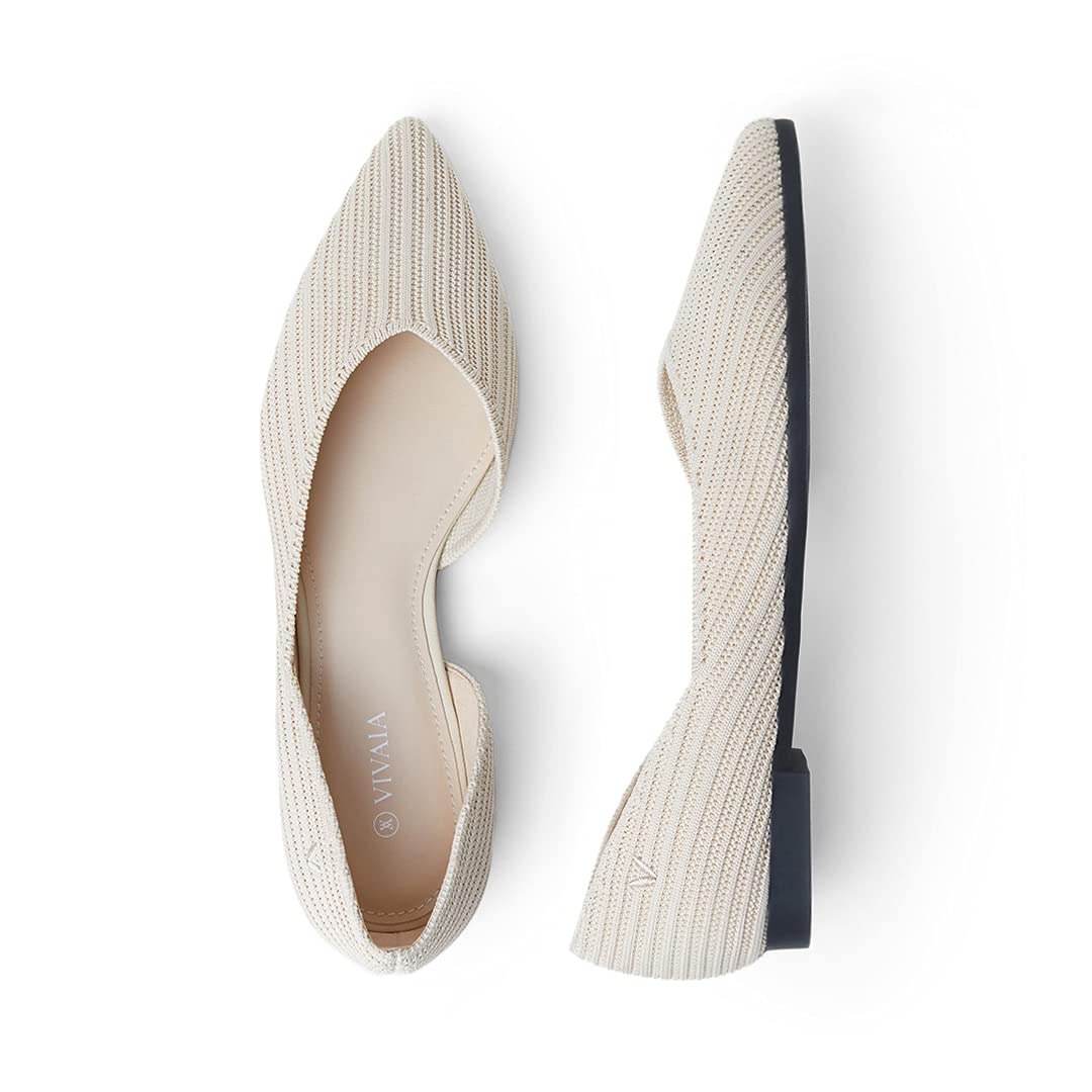 VIVAIA Melia Women's Comfortable Washable Ballet Flats - Breathable Slip-On Pointed Toe Shoes for Work, Travel & Everyday Wear
