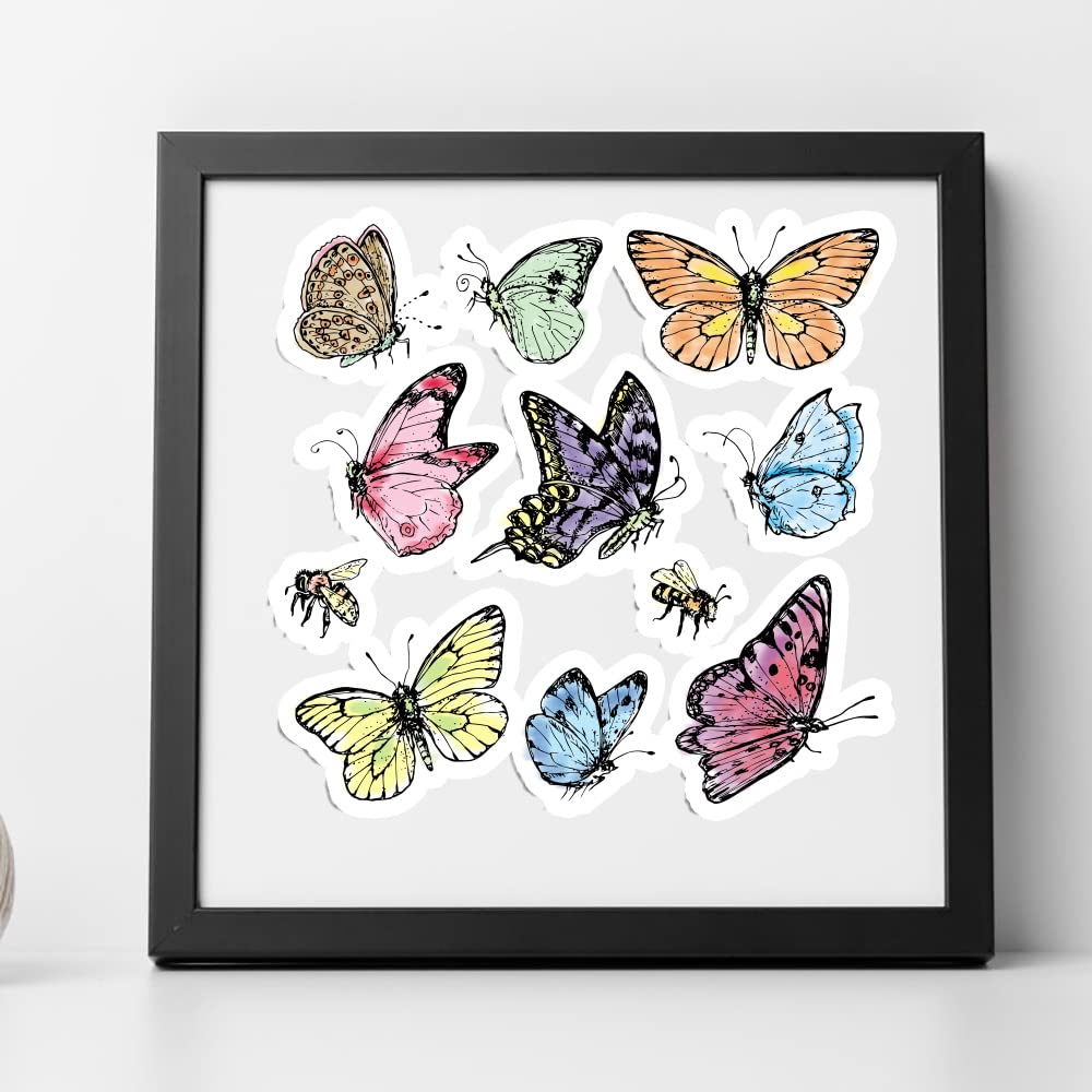 Butterfly & Bee Stamps and Dies Set for Card Making, DIY Scrapbooking, Bullet Journal Decoration - Spring Insect Theme Clear Stamps and Cutting Dies for Handmade Crafts, Notebook Embellishments | Perfect for Greeting Cards, Wedding Invitations, and Paper Craft Projects