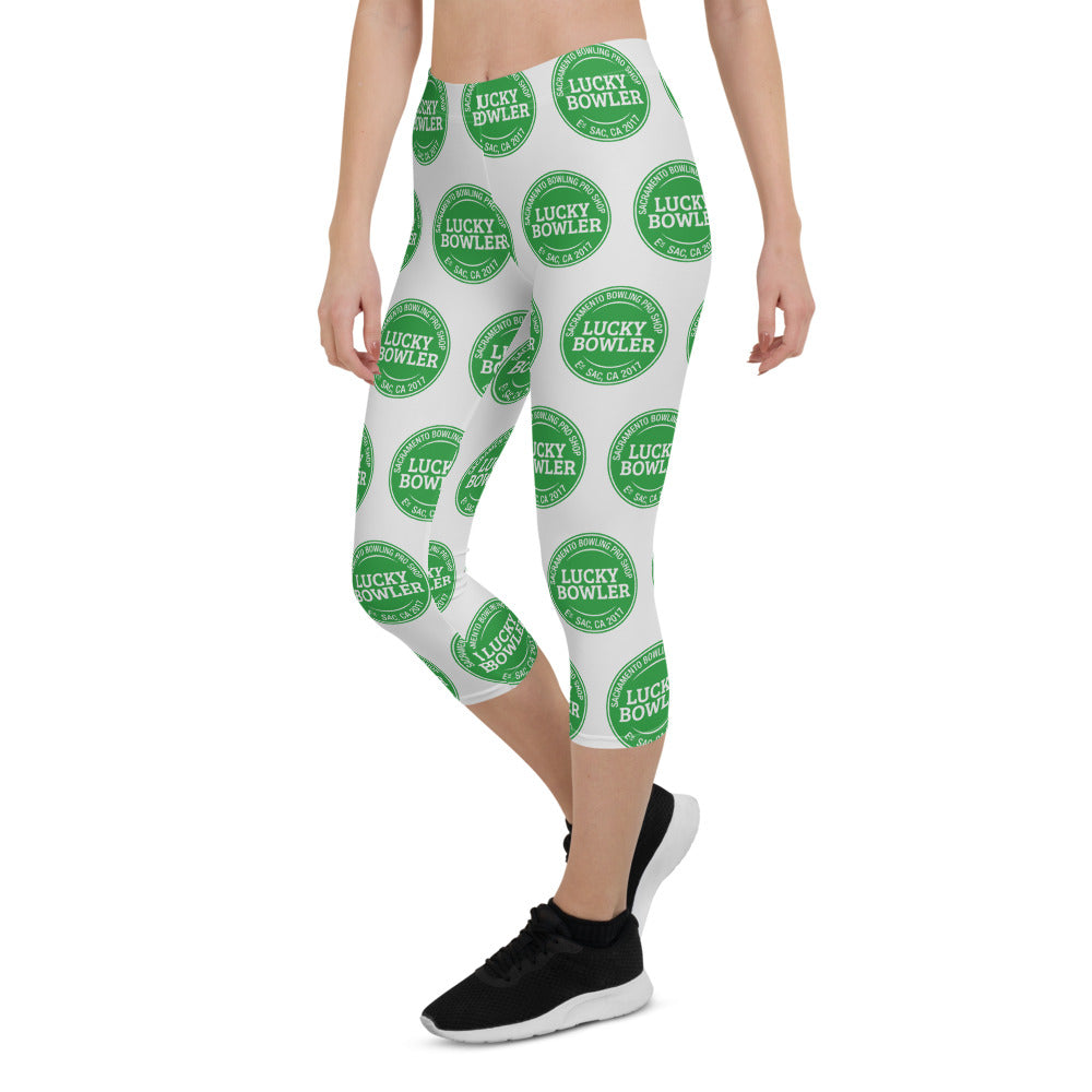 Lucky Bowler Leggings for Women - Light Gray Yoga Pants with High Waist & Stretchy Fabric - Perfect for Yoga, Gym, Running & Casual Wear