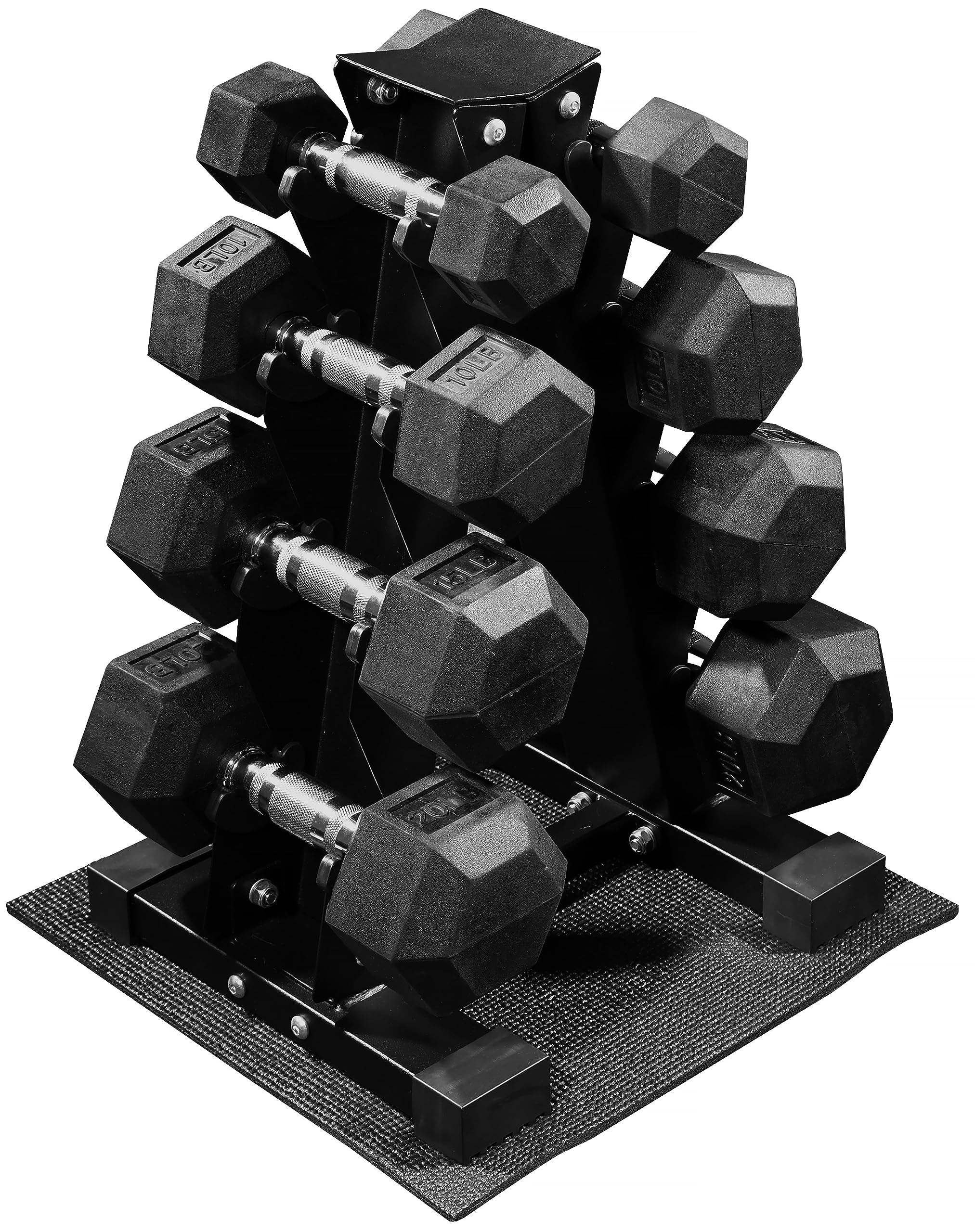Premium Rubber Coated Hex Dumbbell Set - 5-50lbs Weight Options for Home Gym, Strength Training & CrossFit Workouts | Non-Slip Grip, Durable Rubber Coating, Space-Saving Hex Design