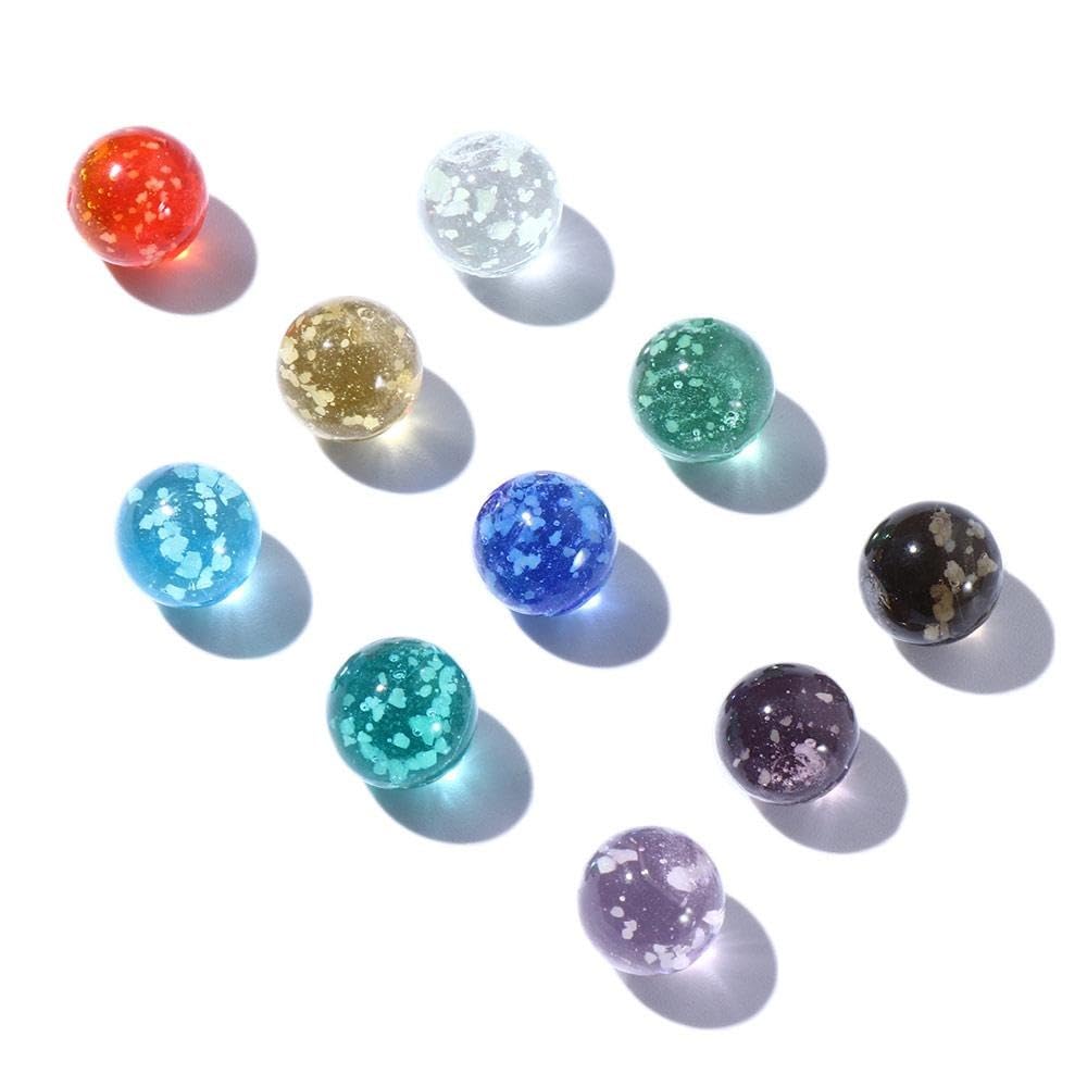 10PCS Glow in The Dark Glass Marbles - Handmade Luminous Glass Balls for Vase Fillers, Marble Games & DIY Crafts (Apple Green) - Perfect for Home Decor, Kids Play & Night Light Effects