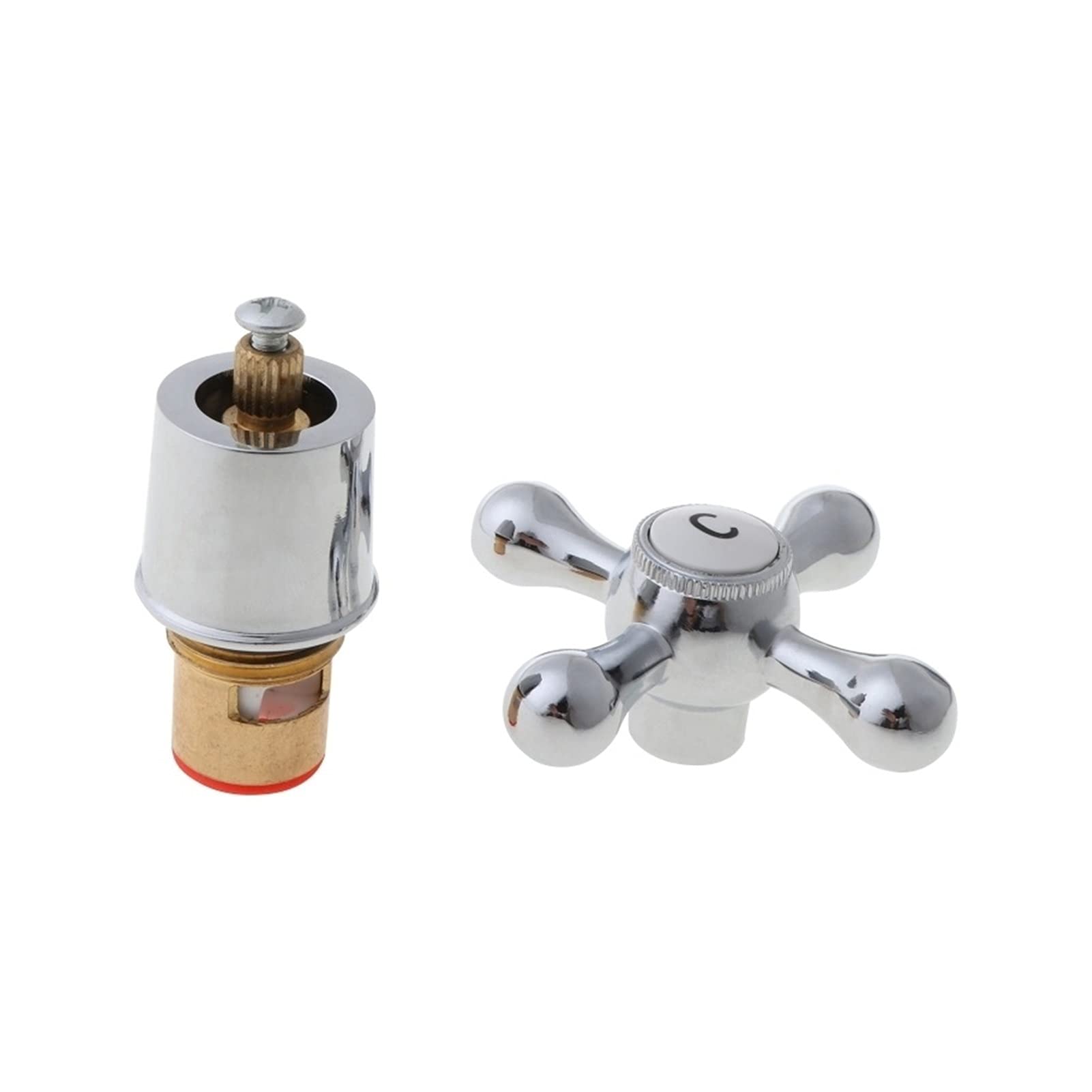 1Set Copper Cross Handle Bathroom Sink Faucet - Durable Kitchen & Bath Sink Mixer Handle Replacement - Perfect for Vintage Style Home Renovation and DIY Plumbing Projects