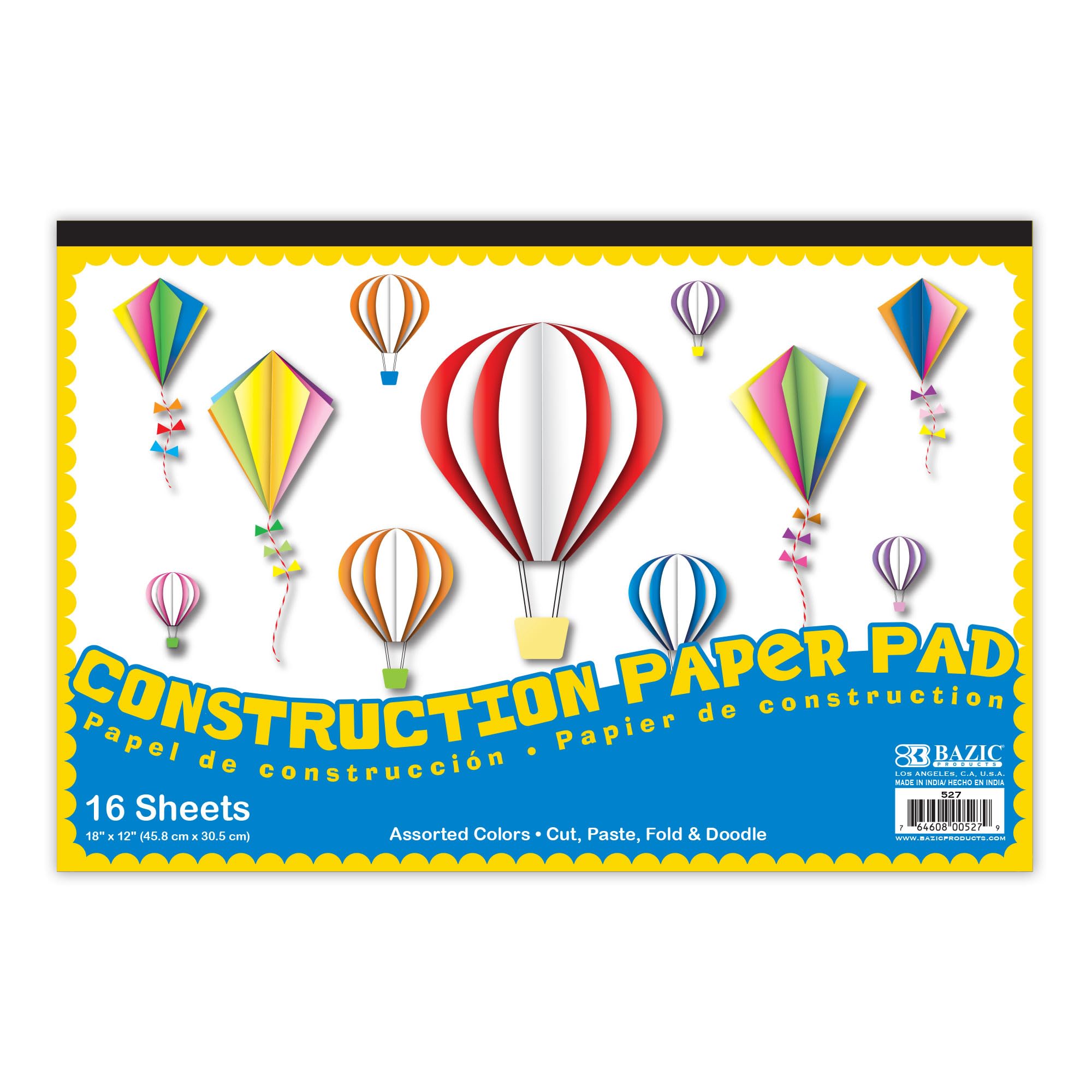 BAZIC 48-Pack Construction Paper Pad, 16 Sheets 18