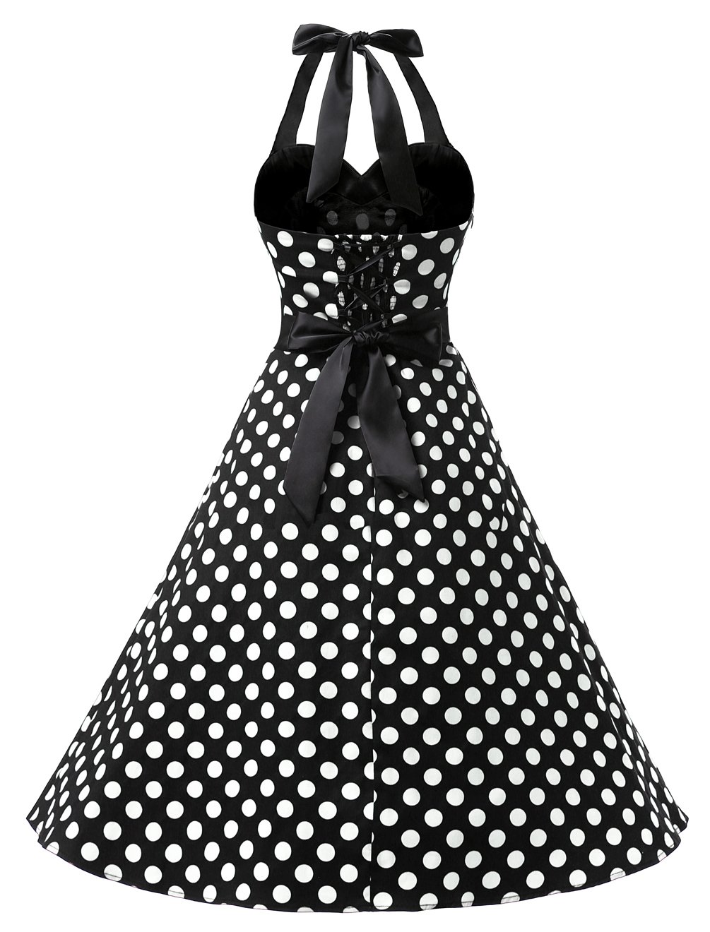 Vintage 1950s Rockabilly Swing Dress for Women - Retro Halter Cocktail Party & Wedding Guest Dress | Perfect for 50s Themed Parties, Pin-Up Photos & Vintage Fashion Lovers
