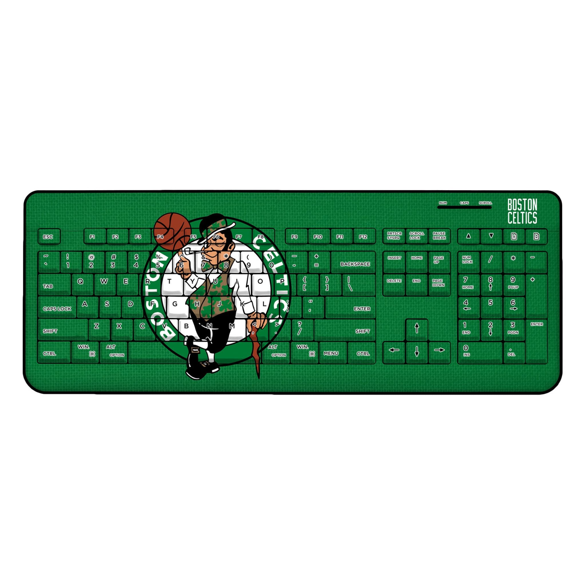 Boston Celtics Wireless USB Keyboard - Ergonomic Design for Gaming & Office Use - Perfect for Celtics Fans & PC Enthusiasts