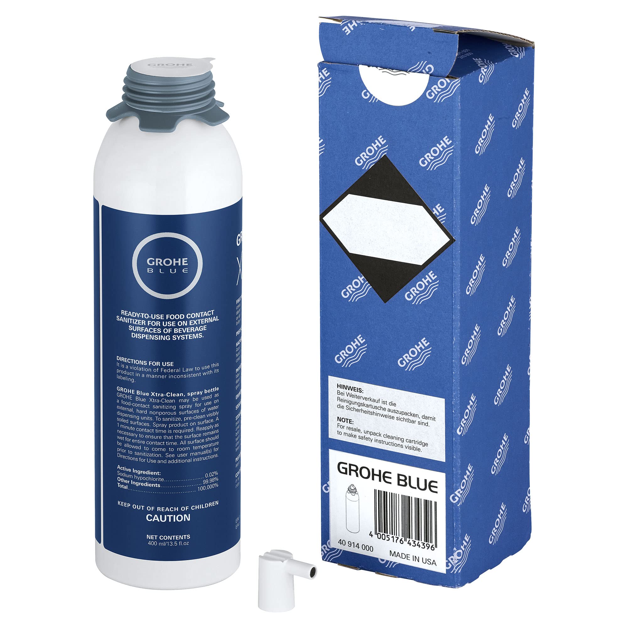 GROHE 40914000 Blue Water Filter Cartridge Replacement for Faucets - Clean & Safe Drinking Water for Kitchen & Bathroom