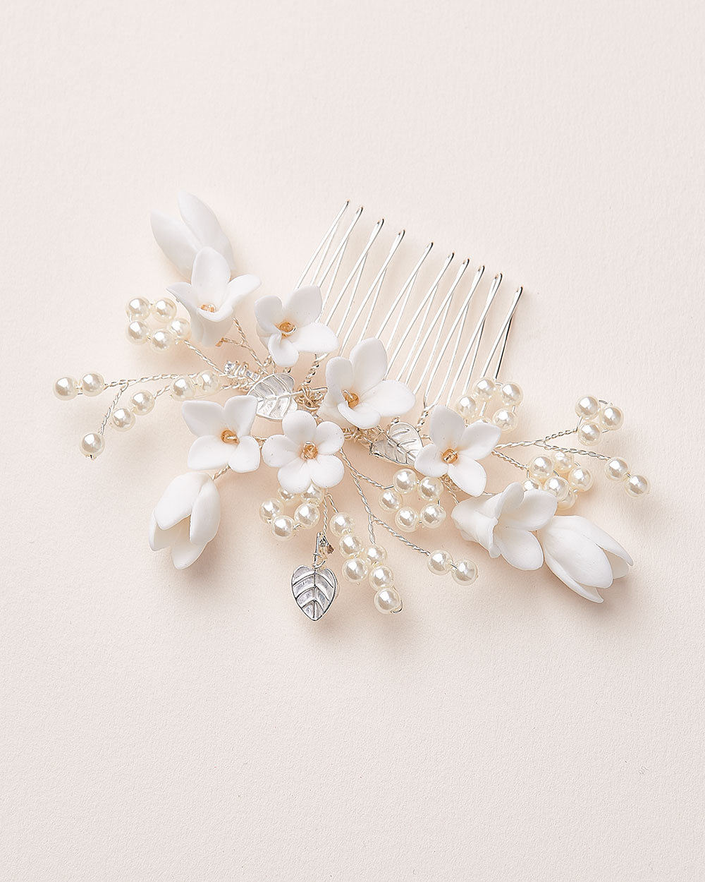 Bridgette Floral Hair Comb - Elegant Wedding Bridal Hair Accessory for Women, Boho Bridesmaid Hair Clip, Vintage Style Hairpin for Special Occasions