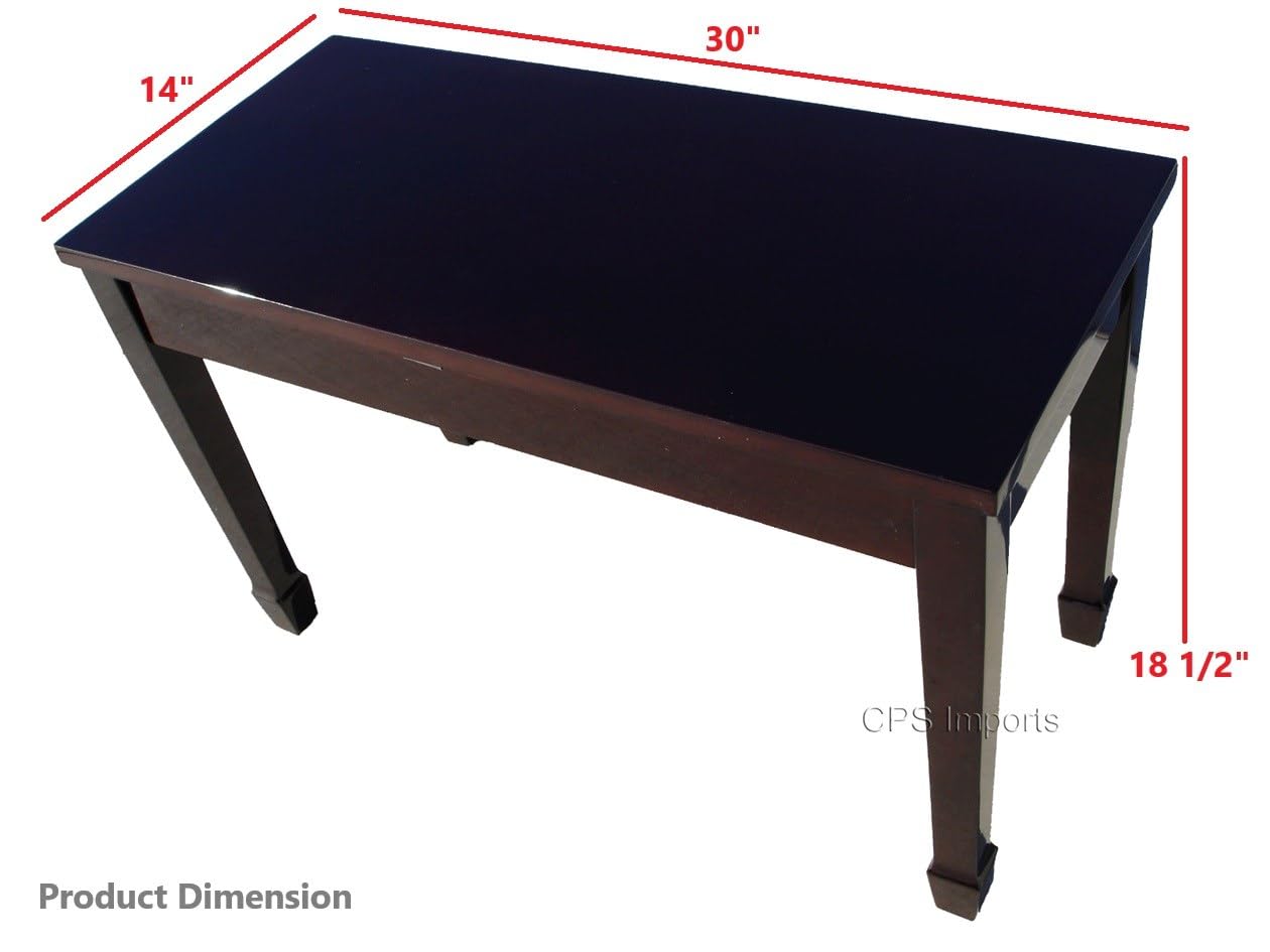 Premium Mahogany Wood Grand Piano Bench with Storage - Elegant Piano Stool for Musicians, Perfect for Home, Studio & Concert Hall Use
