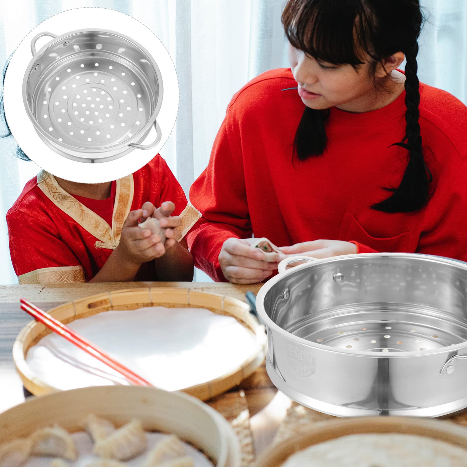 Premium Stainless Steel Steamer Basket for Cooking - Healthy Food Steamer Pot with Handle for Dumplings, Vegetables & Buns - Perfect for Asian Cuisine, Meal Prep & Healthy Eating