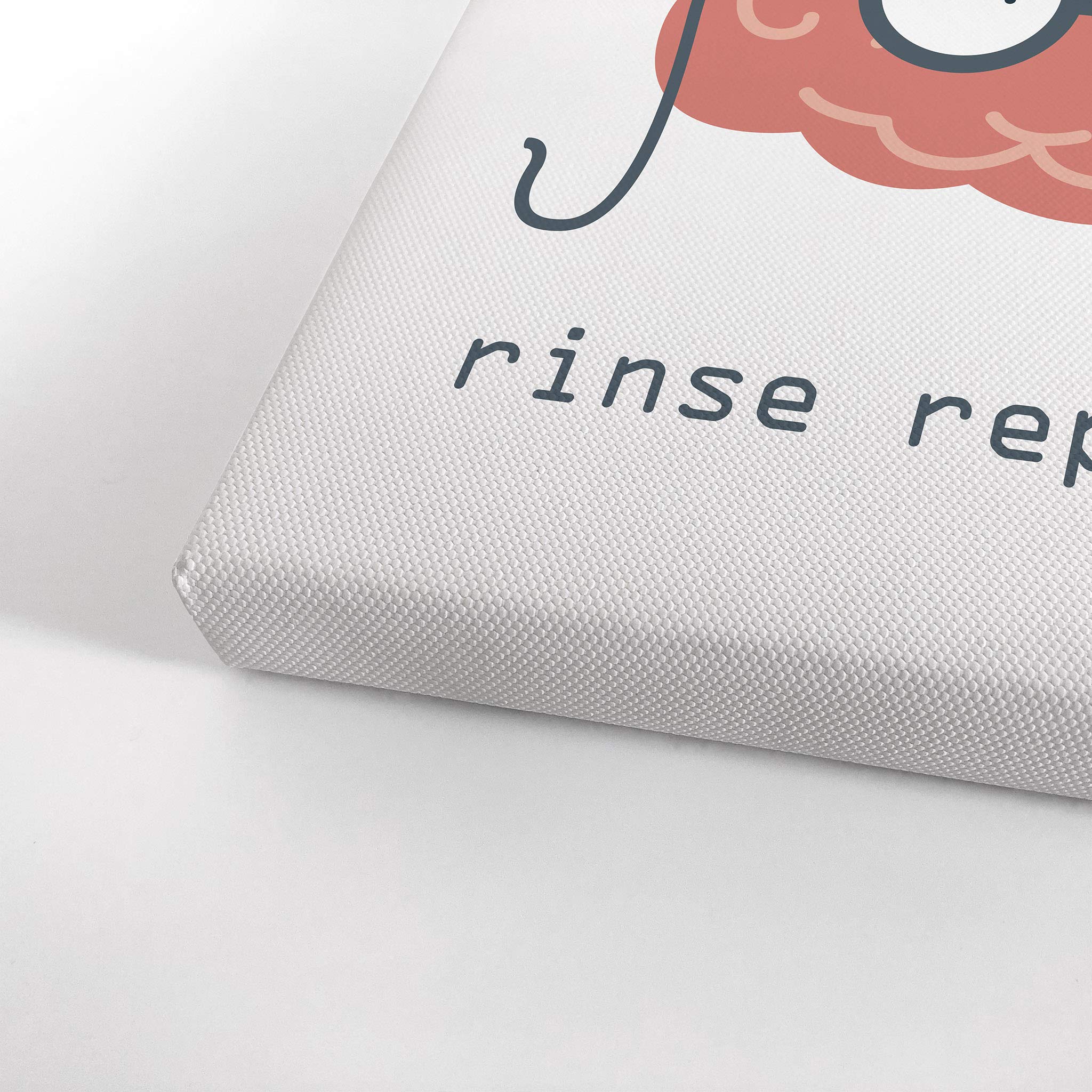 Smile Art Design 'Lather Rinse Repeat' Quote Canvas Print - Funny Bathroom Wall Decor for Kids & Nursery - 12x8 Inches Ready to Hang - Made in USA | Perfect for Bathroom, Baby Room & Home Decoration