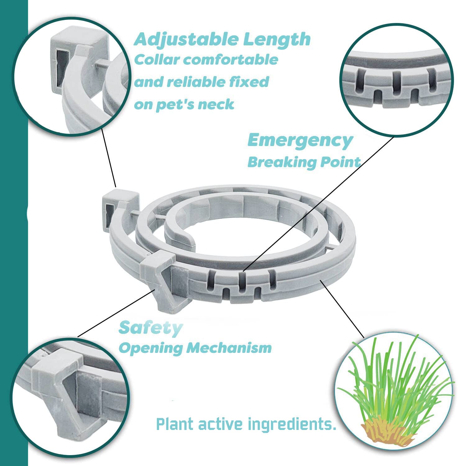 **Natural Flea and Tick Collar for Cats - 12-Month Protection, Waterproof & Safe for Kittens, Made with Premium Plant Oils (Includes Free Comb & Tweezers) - 2 Pack, 13.8 in - Perfect for Indoor & Outdoor Cats**