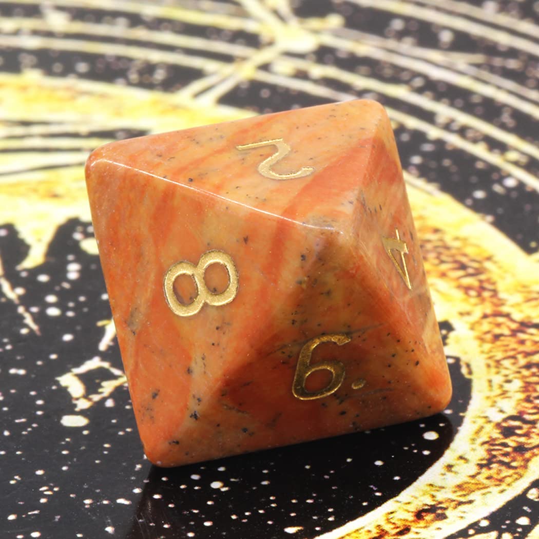 LANGWEI DND Dice Set - Natural Jade Colored Polyhedral Dice for Dungeons & Dragons, TRPG Tabletop RPG Games | Perfect for D&D Players, Collectors & Creative Gifts (Birthday, Christmas, Game Nights)