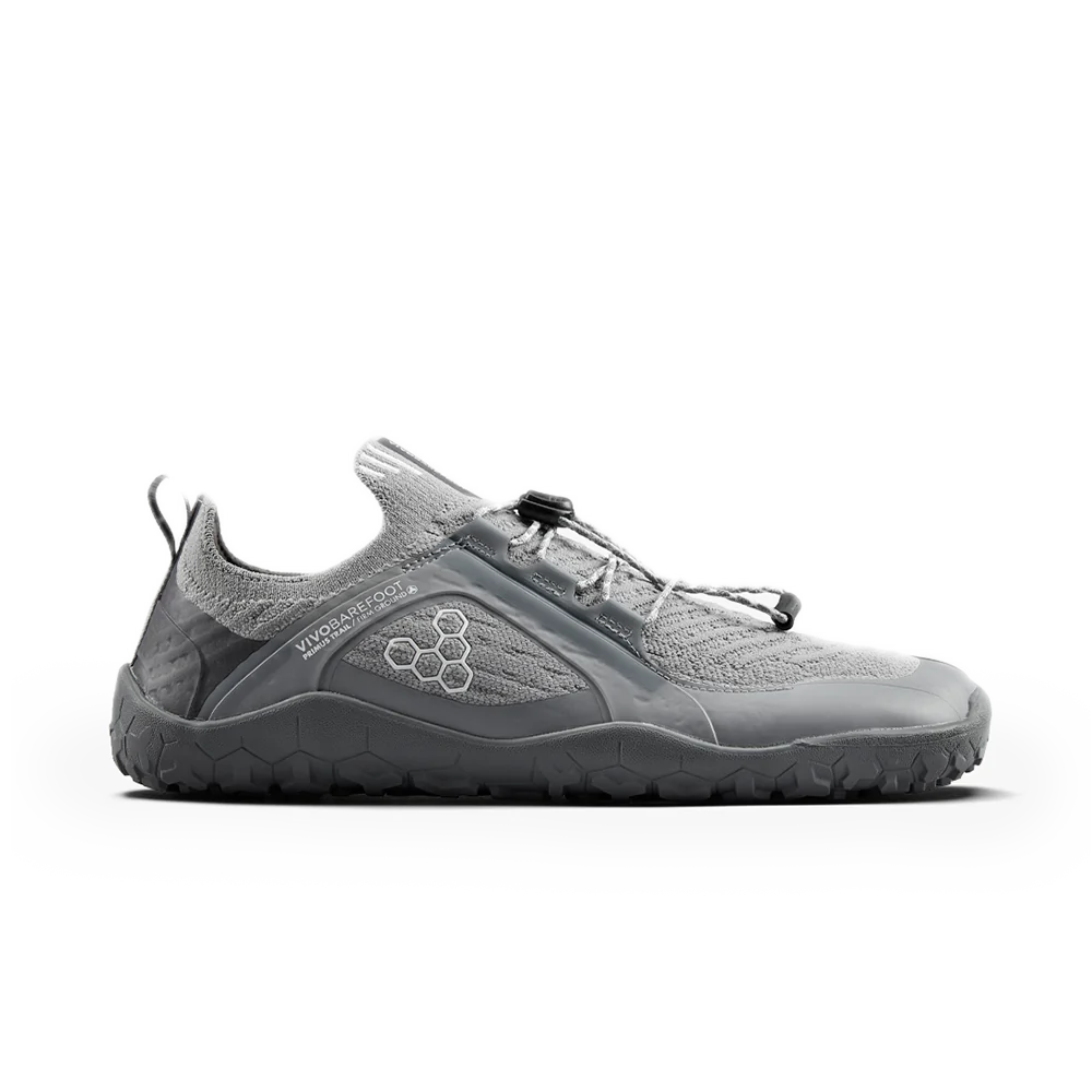 Vivobarefoot Primus Trail Knit FG Men's Barefoot Shoes - Ultimate Gray | Lightweight Hiking & Trail Running Shoes for Natural Movement