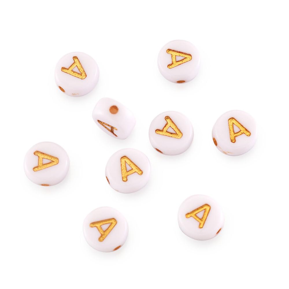 7mm Acrylic Alphabet Beads - 360pcs Flat Round Letter A-Z Disc Beads for Jewelry Making, DIY Kandi Bracelets, Necklaces & Earrings - Perfect for Crafting, Scrapbooking & Party Favors