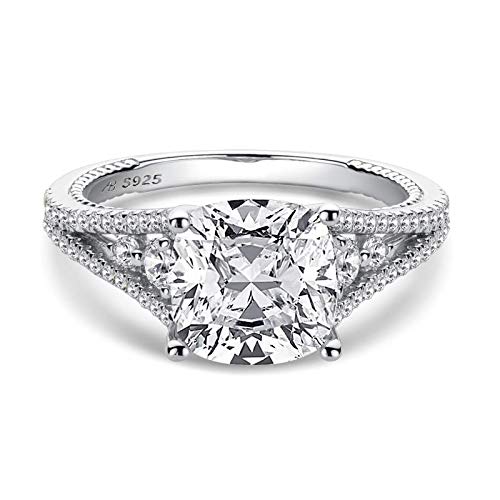 3 Carat Cubic Zirconia Sterling Silver Engagement Ring for Women - Solitaire Wedding Band, Anniversary Jewelry Gift - Perfect for Proposals, Bridal Sets & Special Occasions