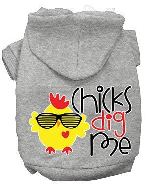 Chicks Dig Me Screen Print Dog Hoodies - Trendy & Comfortable Pet Apparel in Multiple Colors - Perfect for Walks, Playdates & Photo Shoots