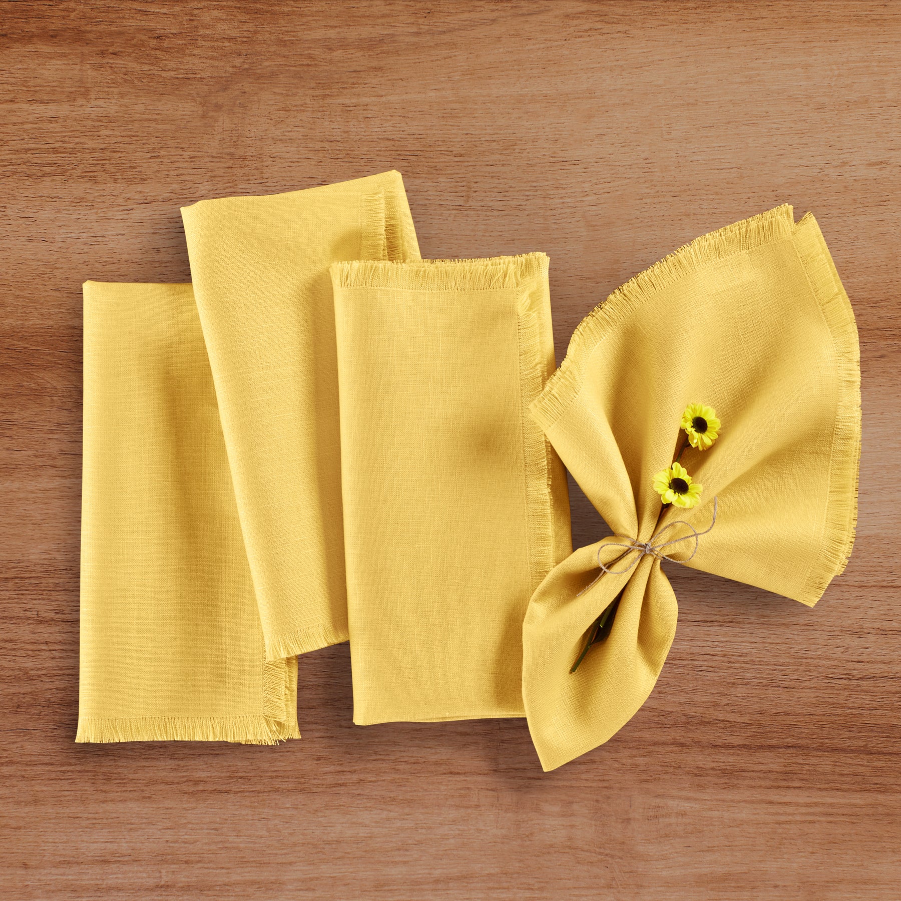 Elegant Fringe Napkins Set of 4 - Premium Cotton Decorative Table Linens for Dinner Parties, Weddings & Home Decor