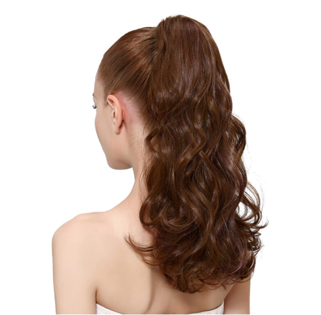 Remeehi 18-Inch Human Hair Wavy Ponytail Extension with Jaw Claw Clip - 16# Golden Blonde (105g) | Natural-Looking Hairpiece for Everyday Wear, Parties & Special Occasions