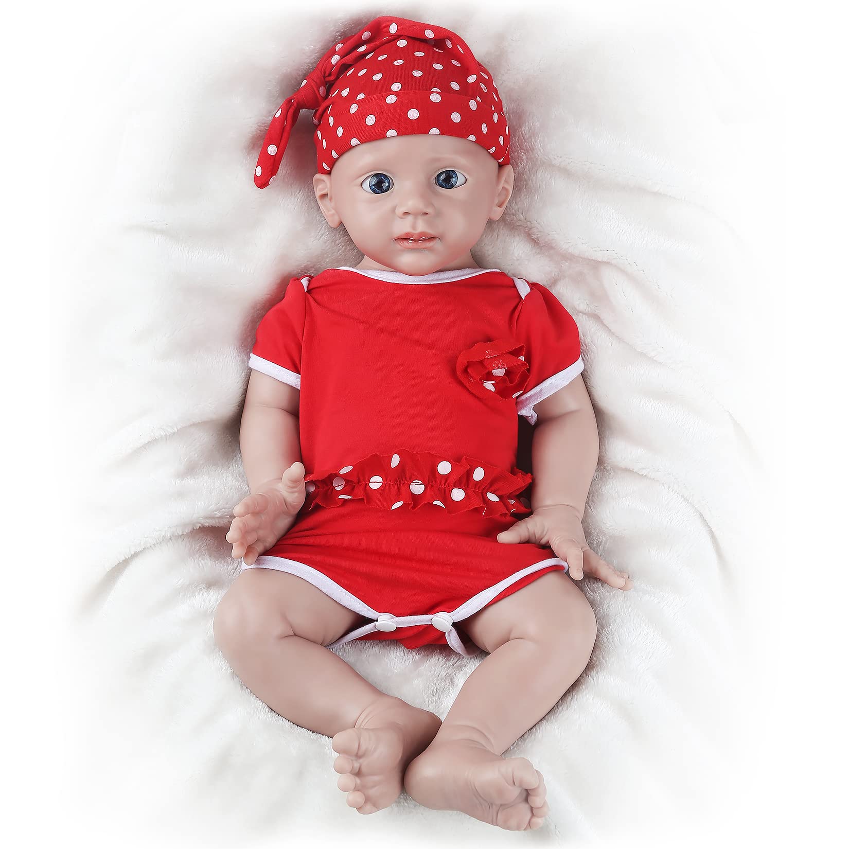 IVITA 21 Inch Realistic Full Body Silicone Baby Doll - Ultra Soft Lifelike Newborn Girl Doll for Play, Photography Props, and Nursery Decor
