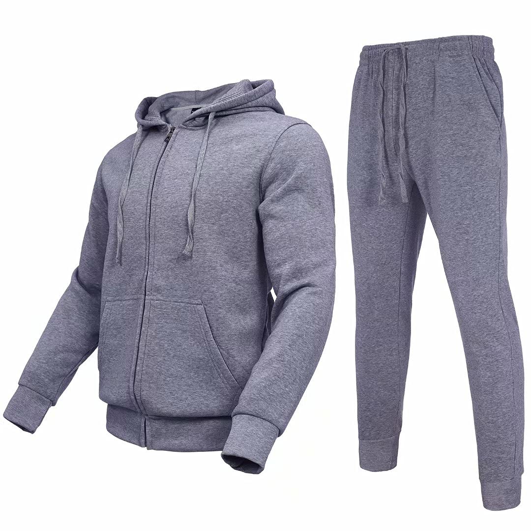 Zusmen Men's 2-Piece Tracksuit Set - Stylish Track Jacket & Pants for Casual Wear, Gym, and Outdoor Activities