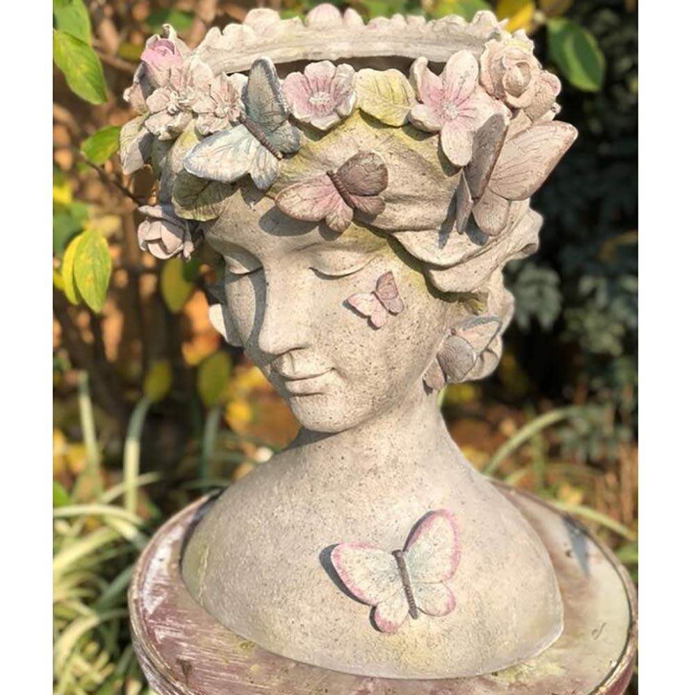 Butterfly Fairy Face Resin Flower Pot - Indoor Outdoor Garden Planter for Plants, Flowers & Succulents - Perfect for Home Decor, Patio & Garden Decorations