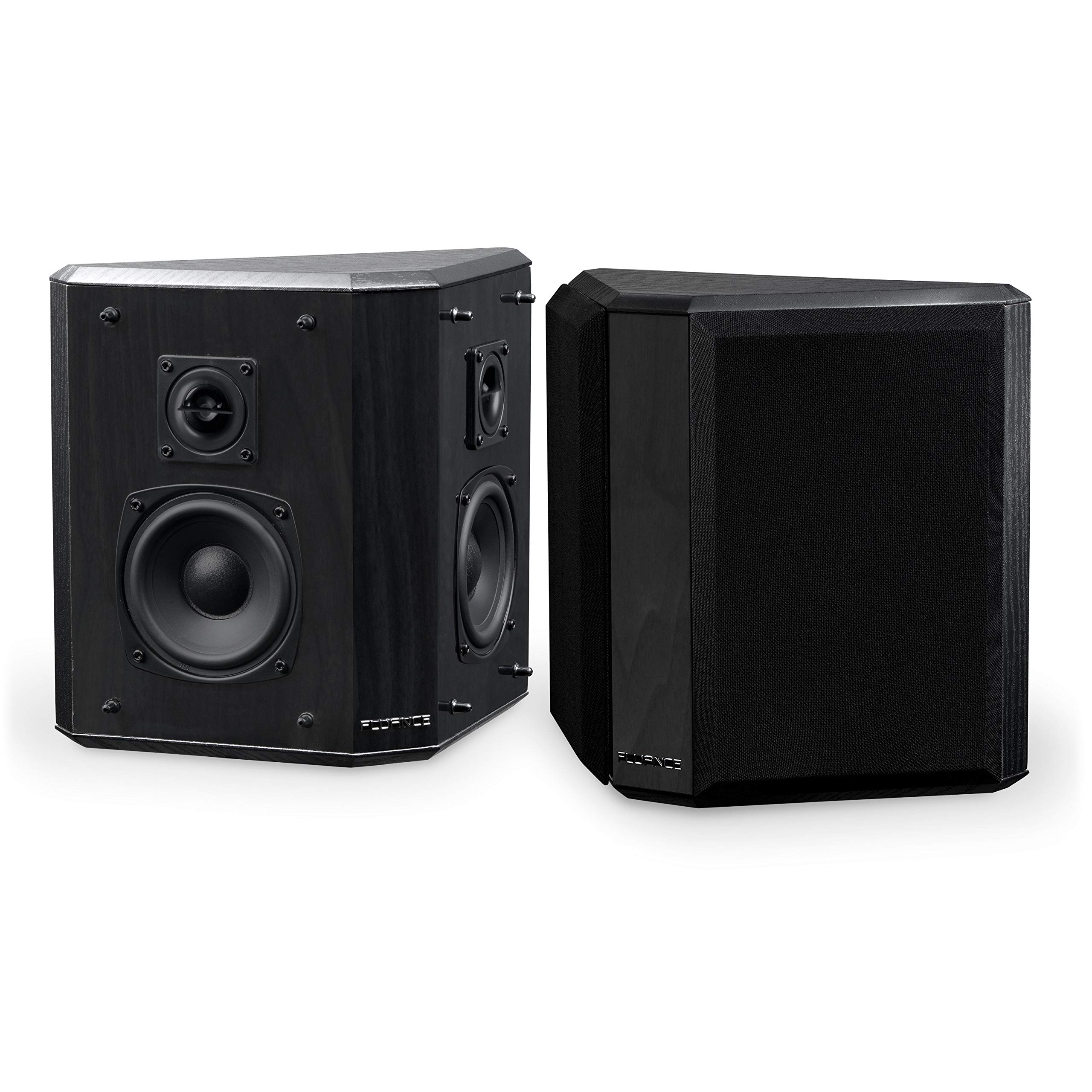 Fluance Elite High Definition 2-Way Bipolar Surround Sound Speakers - Wide Dispersion Home Theater System Speakers for Immersive Audio Experience - Black Ash (Pair, SXBP2) | Perfect for Movie Nights, Gaming & Music Listening