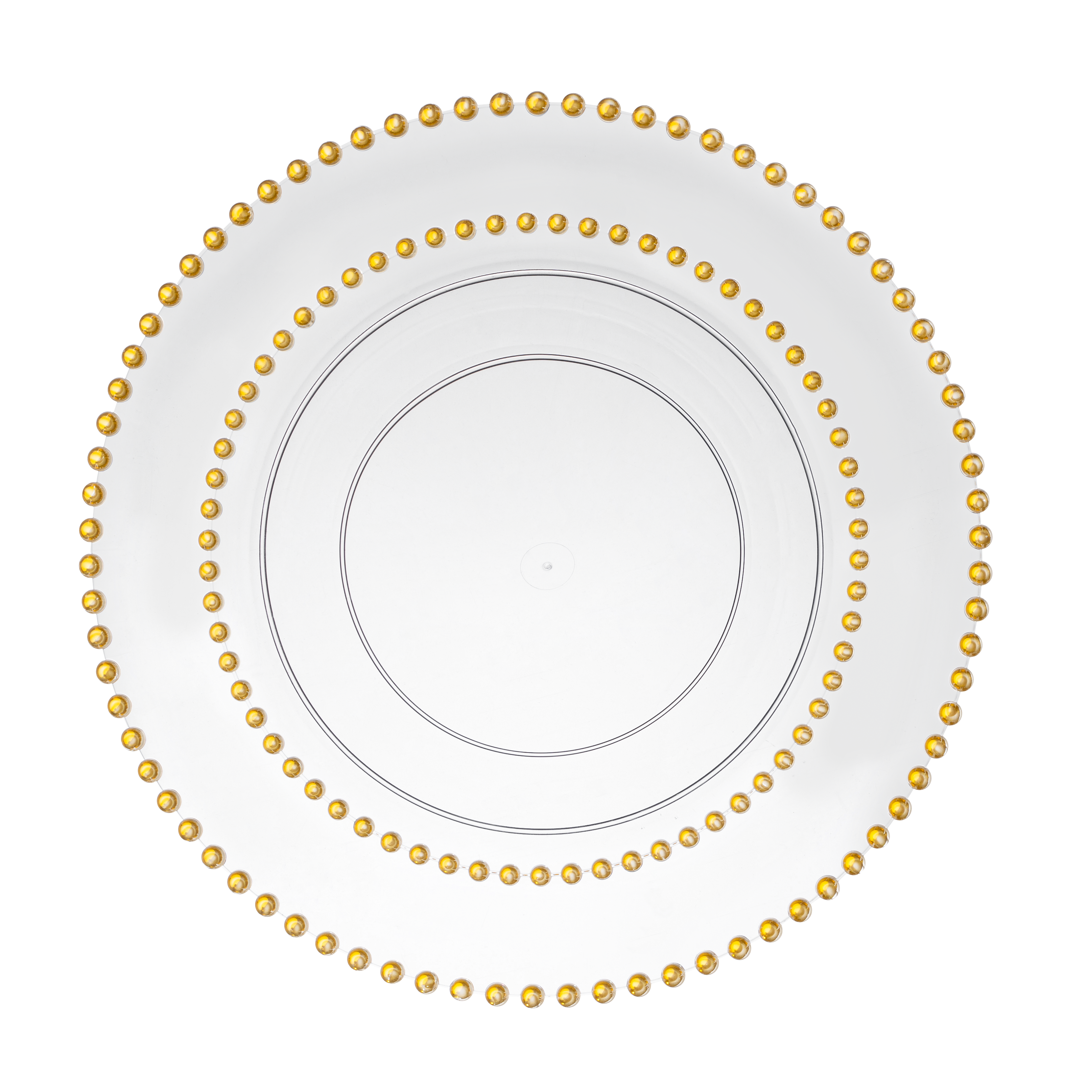 Clear and Gold Plastic Party Bundle with Beaded Decorations - Perfect for Birthday Celebrations, Weddings, and Special Events