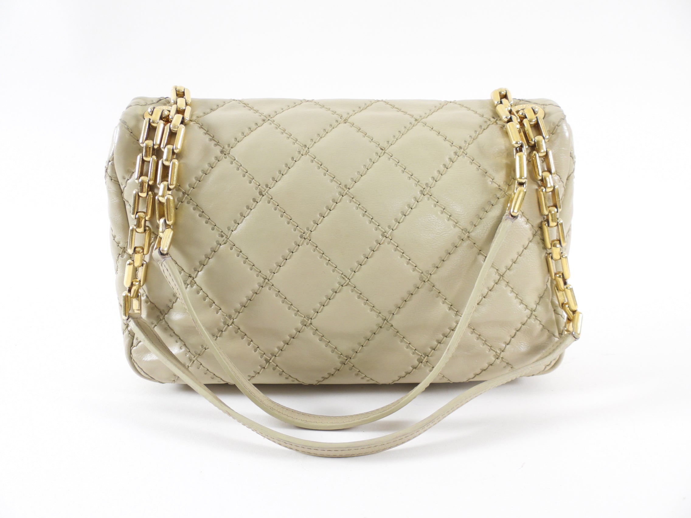 Chanel Greige Leather Ultimate Stitch Flap Bag - Luxury Designer Handbag for Women | Perfect for Evening Events, Parties & Special Occasions