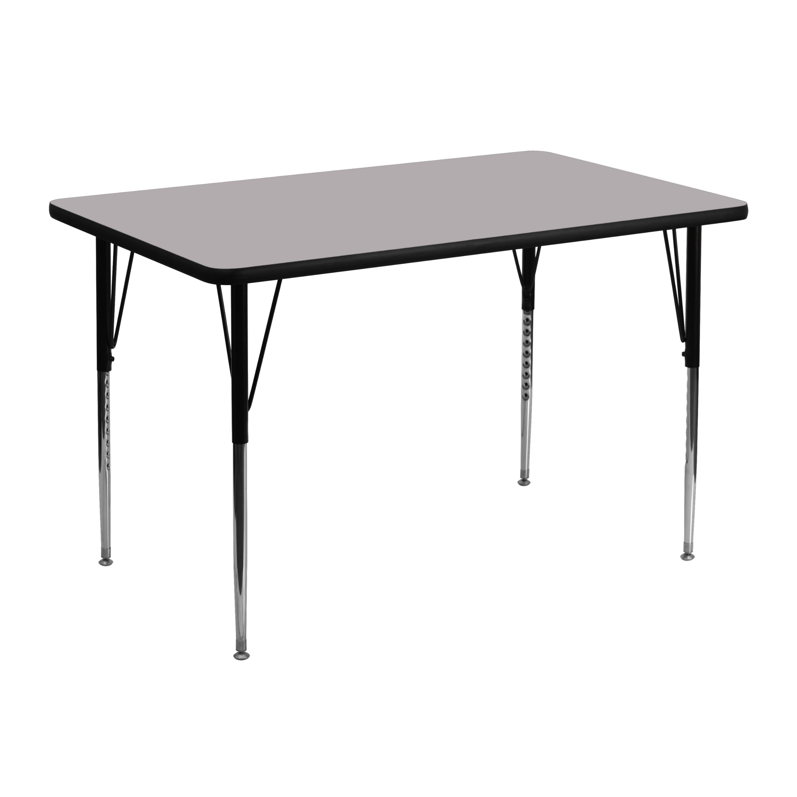 EMMA & OLIVER 30x48 Inch Adjustable Height Activity Table - Grey Thermal Laminate Top for Kids, Classrooms, and Playrooms - Perfect for Arts, Crafts, and Learning Activities