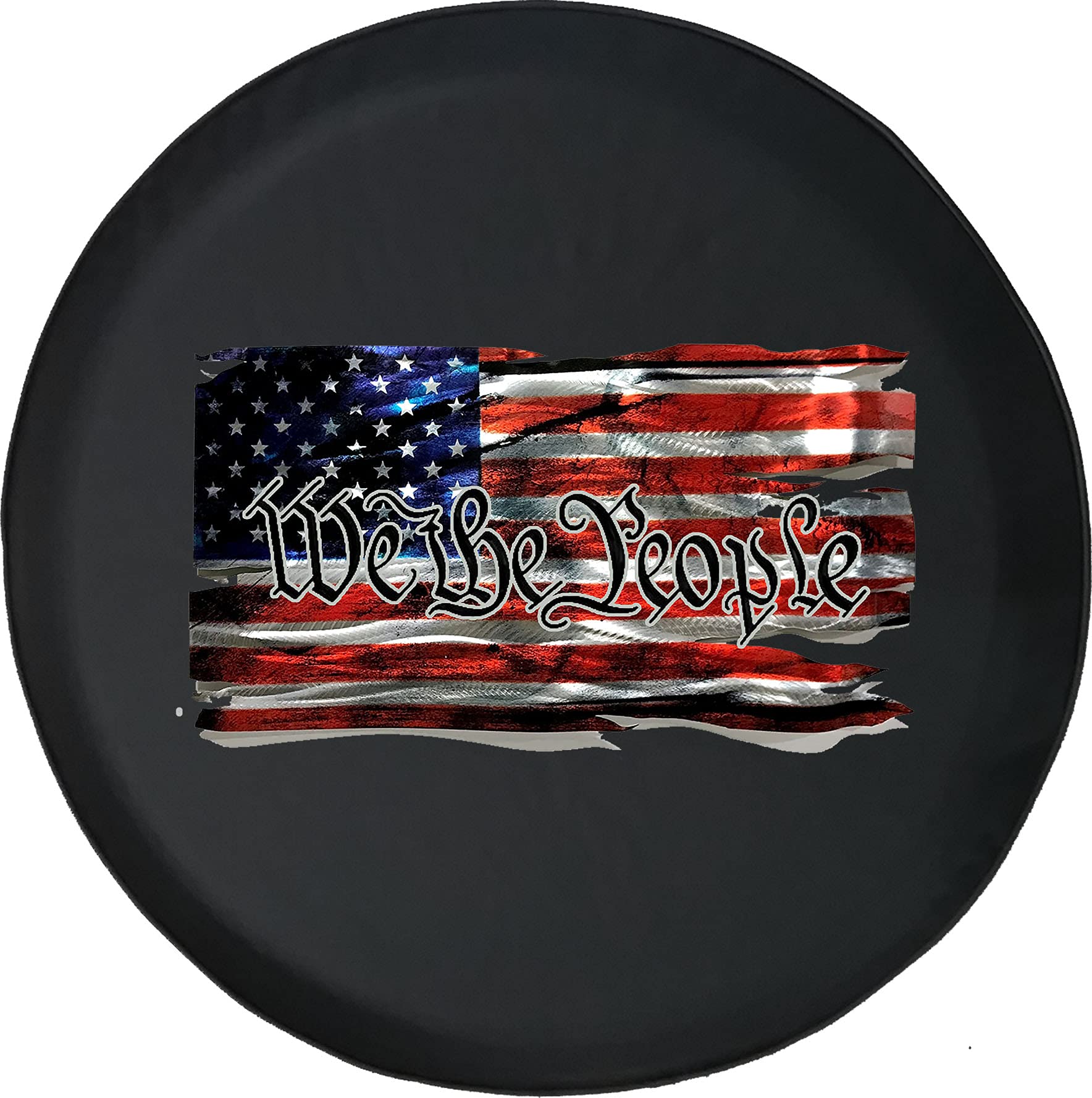 We The People American Flag Spare Tire Cover - Fits 33 Inch SUV, RV & Trailer Tires - Durable Outdoor Accessories for Camping, Road Trips & Patriotic Displays