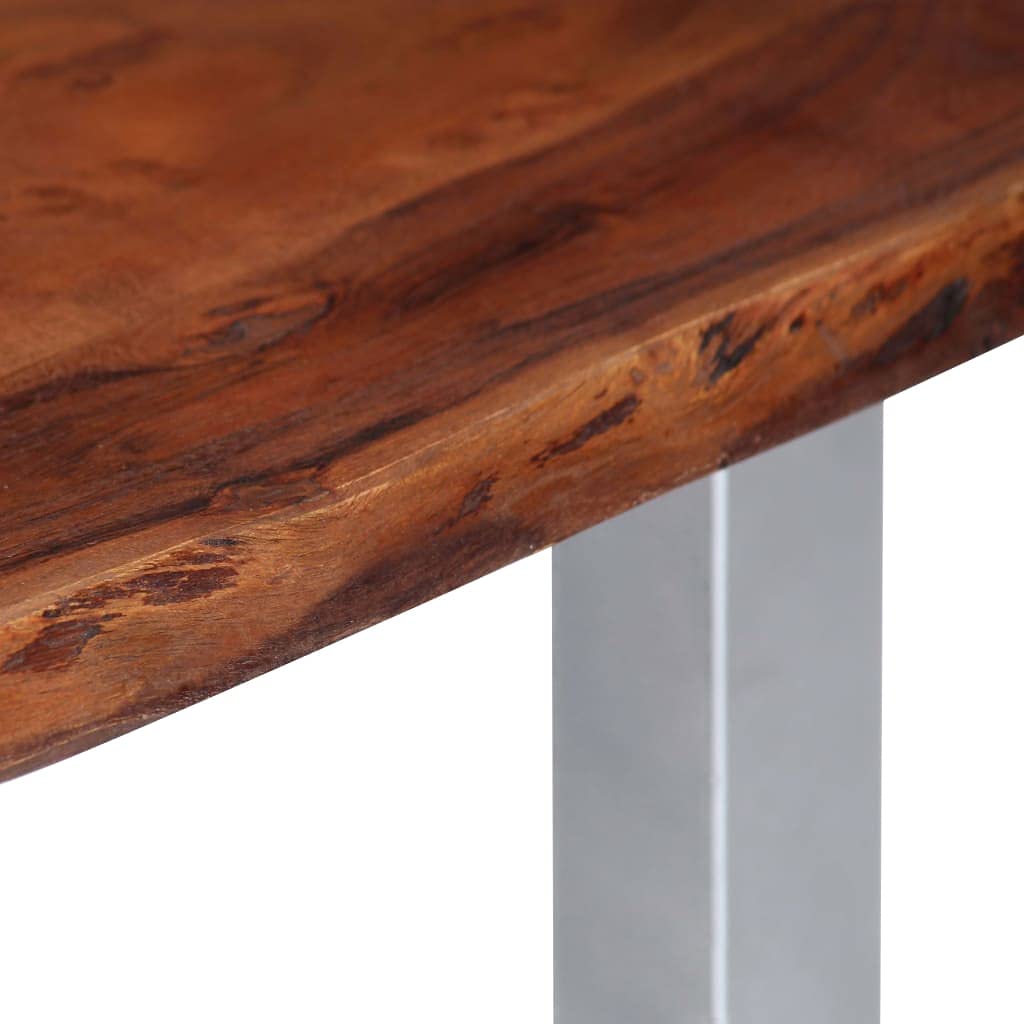 Premium Acacia Wood Coffee Table with Sheesham Finish & Powder-Coated Iron Legs - 45.3