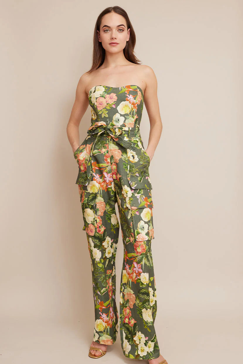 Agnes Top Women's Olive Green Floral Print Blouse - Perfect for Casual Outings, Office Wear, and Date Nights